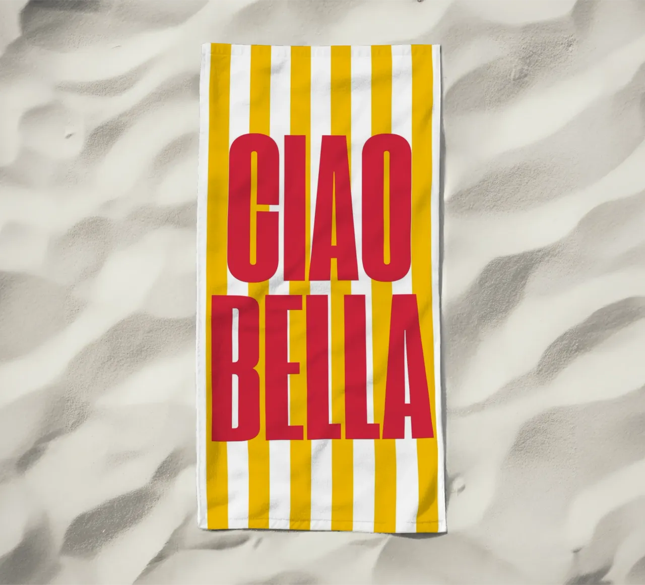 "Ciao Bella" – Vibrant Stripe Statement Print telo mare da PrintCessStudio