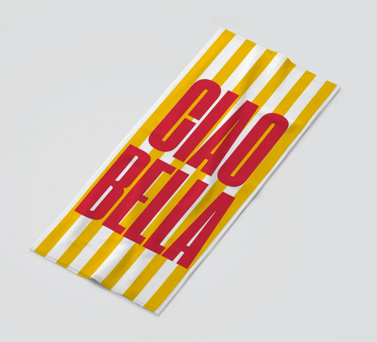 "Ciao Bella" – Vibrant Stripe Statement Print telo mare da PrintCessStudio