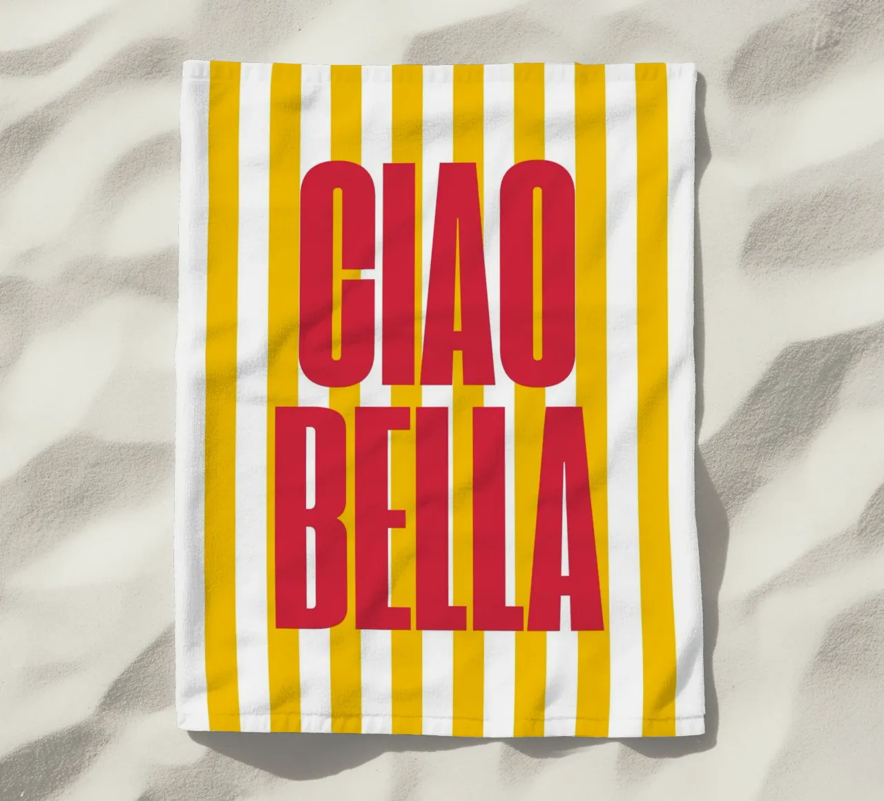 "Ciao Bella" – Vibrant Stripe Statement Print telo mare da PrintCessStudio