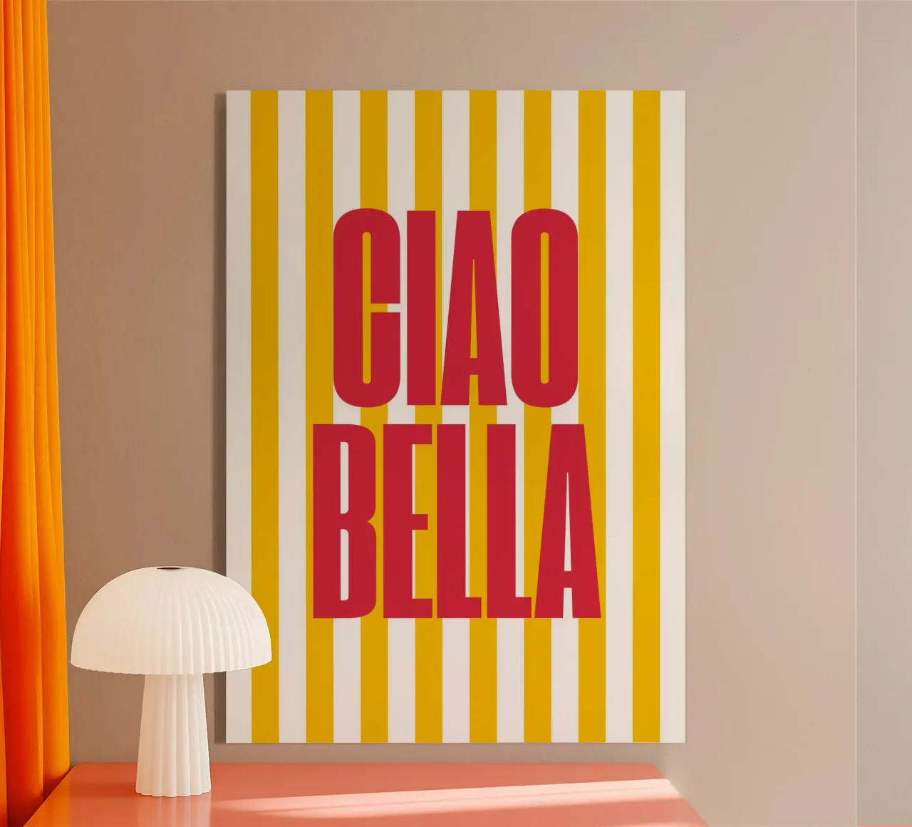 "Ciao Bella" – Vibrant Stripe Statement Print acrylic glass by PrintCessStudio