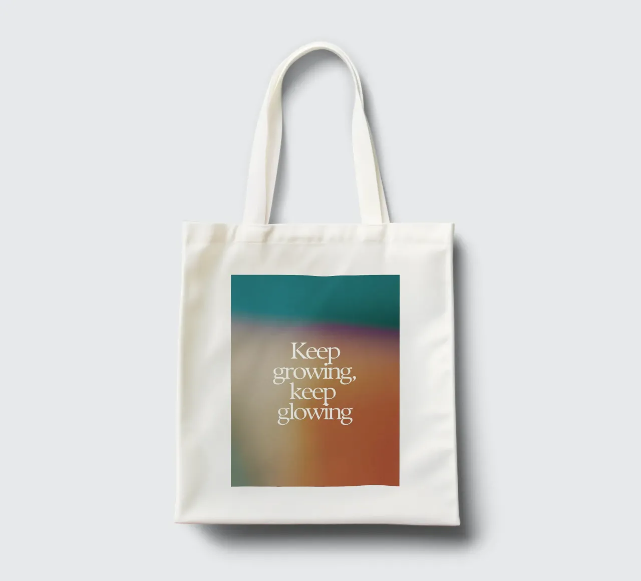 "Keep Growing, Keep Glowing" – Empowering & Uplifting Print borsa in juta da PrintCessStudio