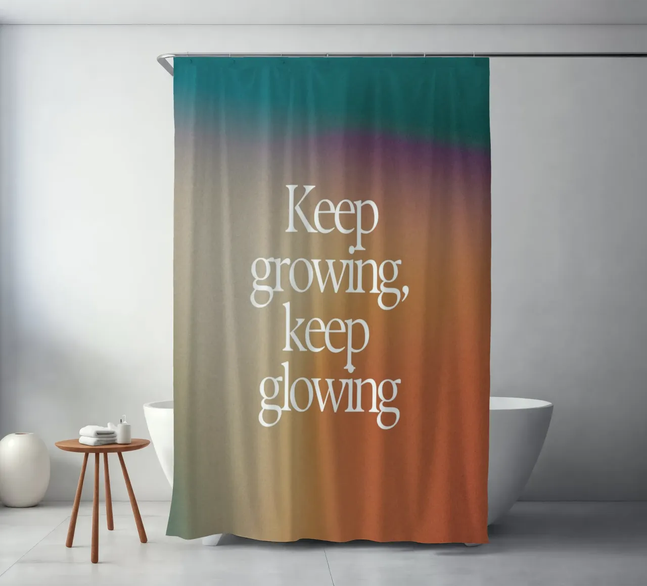 "Keep Growing, Keep Glowing" – Empowering & Uplifting Print tenda da doccia da PrintCessStudio