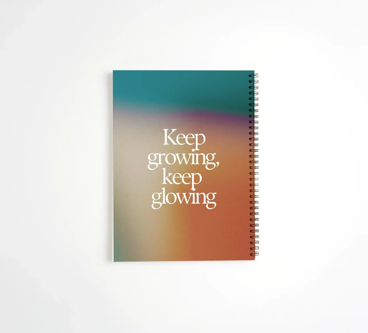 "Keep Growing, Keep Glowing" – Empowering & Uplifting Print spiral notebook by PrintCessStudio