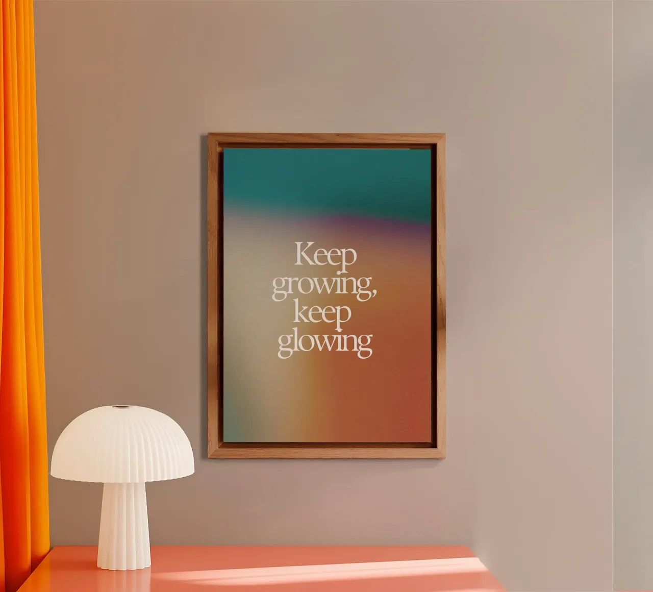 "Keep Growing, Keep Glowing" – Empowering & Uplifting Print alluminio dibond da PrintCessStudio