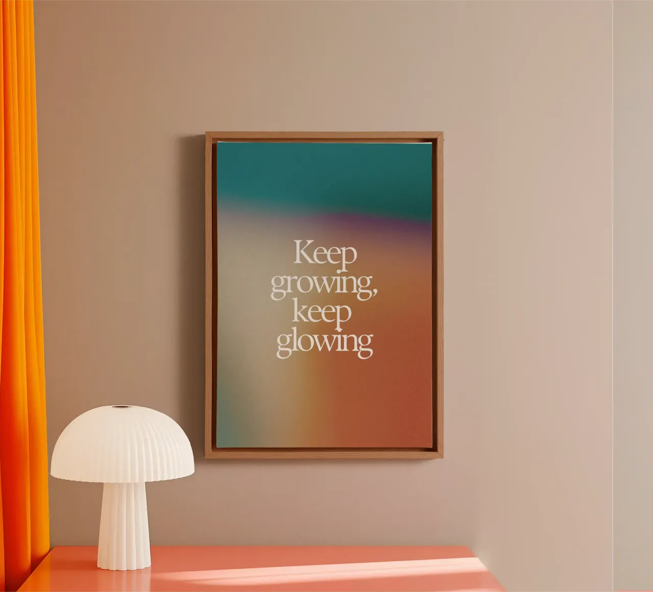 "Keep Growing, Keep Glowing" – Empowering & Uplifting Print tela da PrintCessStudio