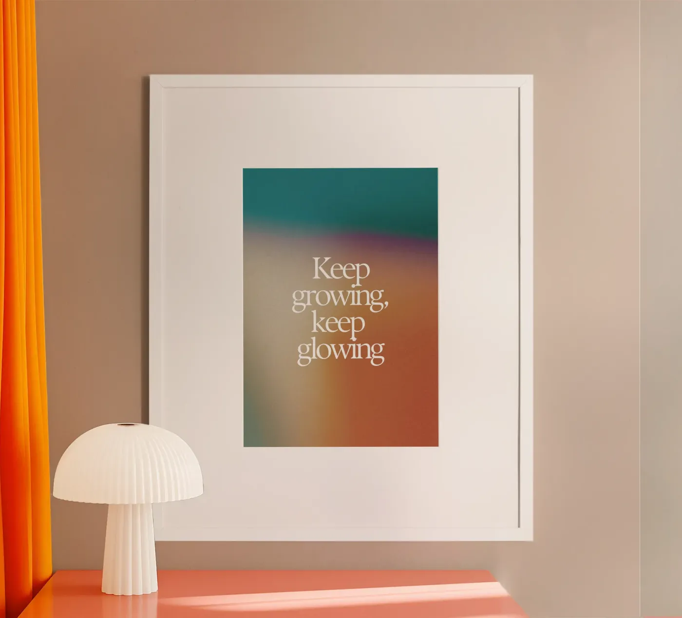"Keep Growing, Keep Glowing" – Empowering & Uplifting Print Poster von PrintCessStudio