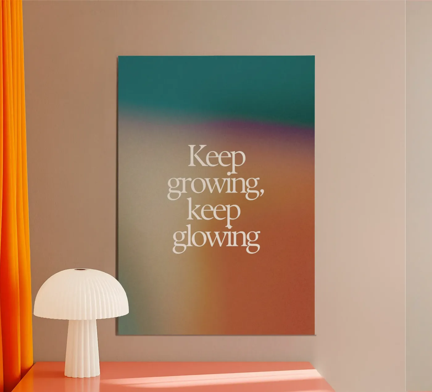 "Keep Growing, Keep Glowing" – Empowering & Uplifting Print Poster von PrintCessStudio