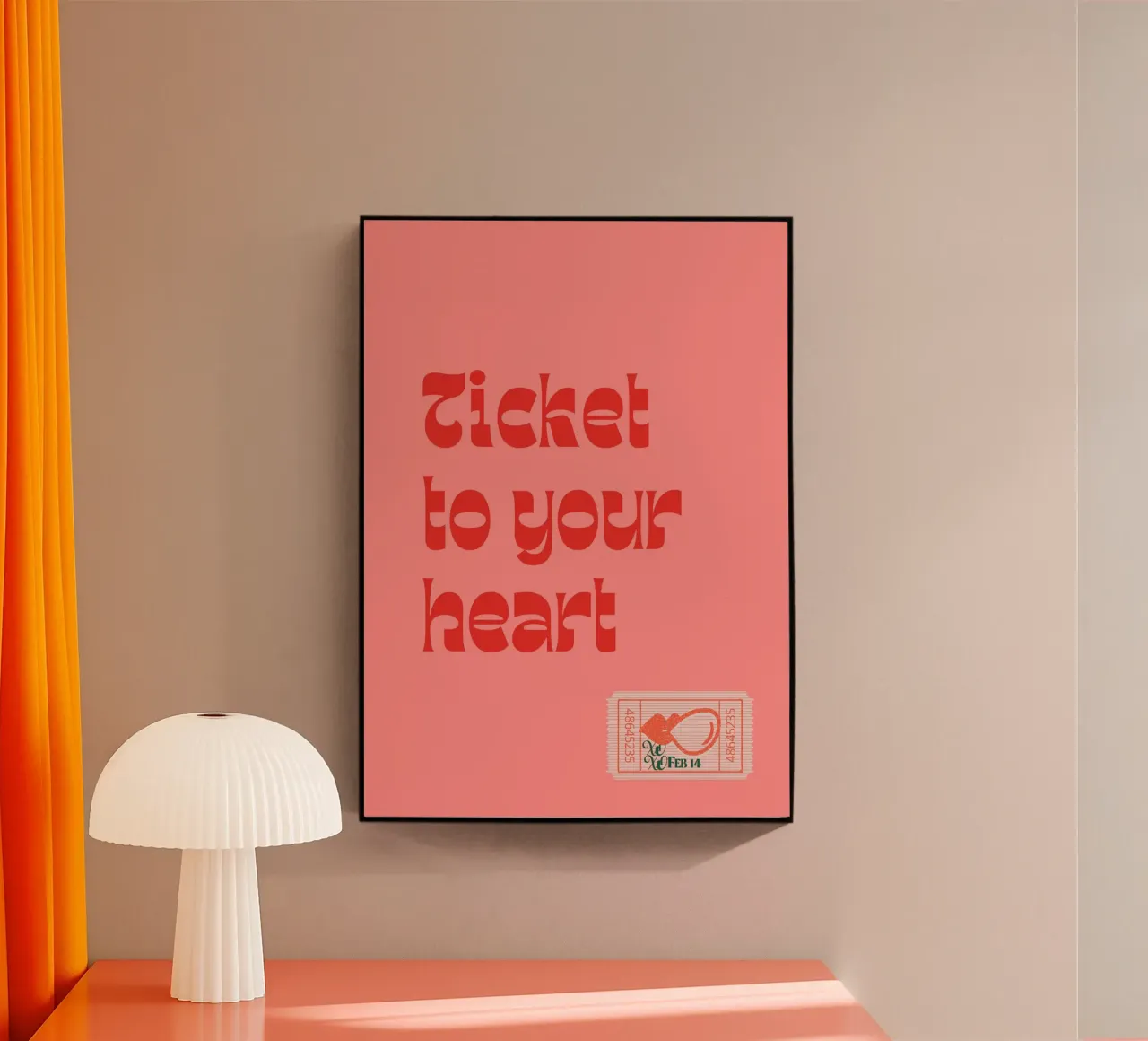 "Ticket to Your Heart" – Romantic and Playful Print plexiglass da PrintCessStudio