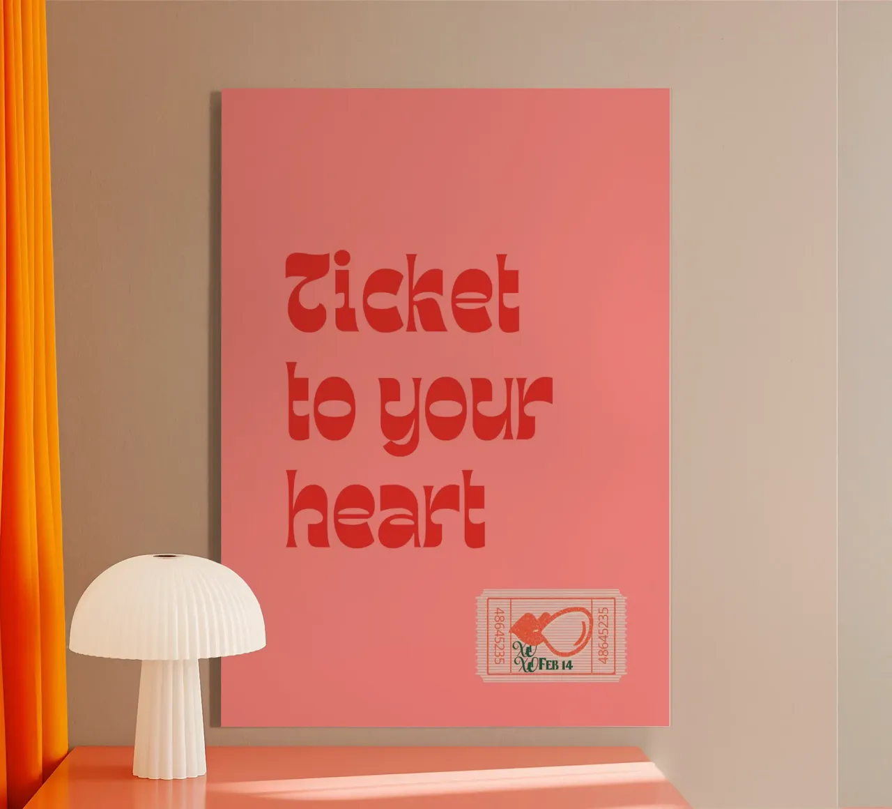 "Ticket to Your Heart" – Romantic and Playful Print plexiglass da PrintCessStudio