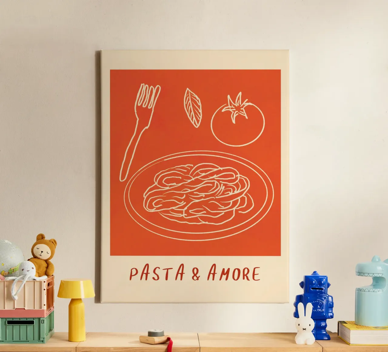 Pasta And Amore tela con Cornice a cassetta da treechild