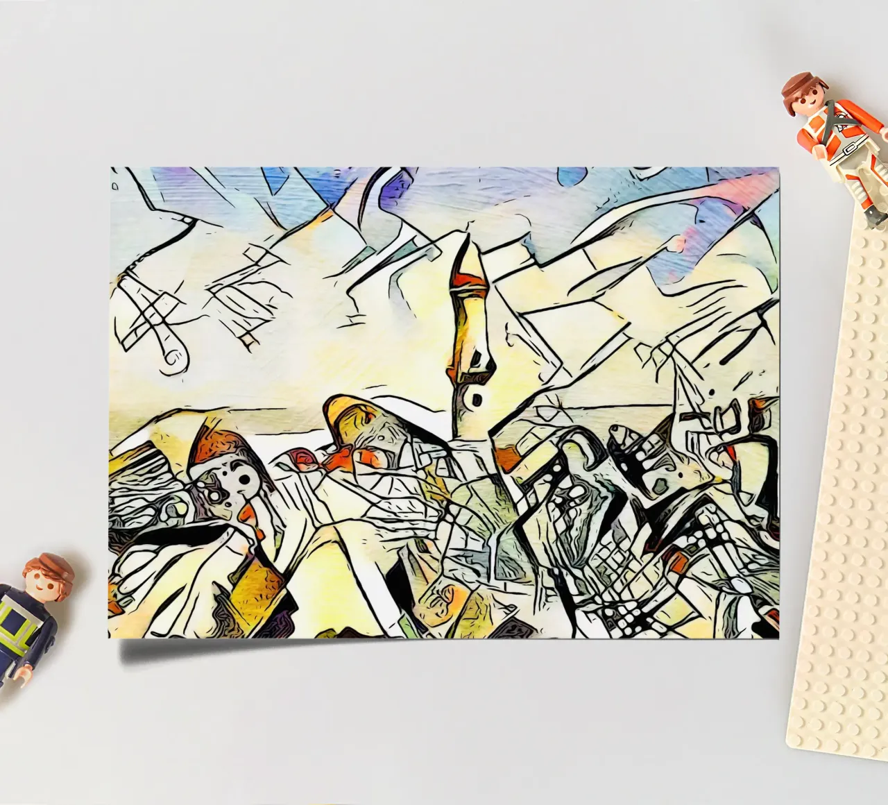 Kandinsky trifft Warnemünde, Leuchtturm Stickerbogen von ZAMART