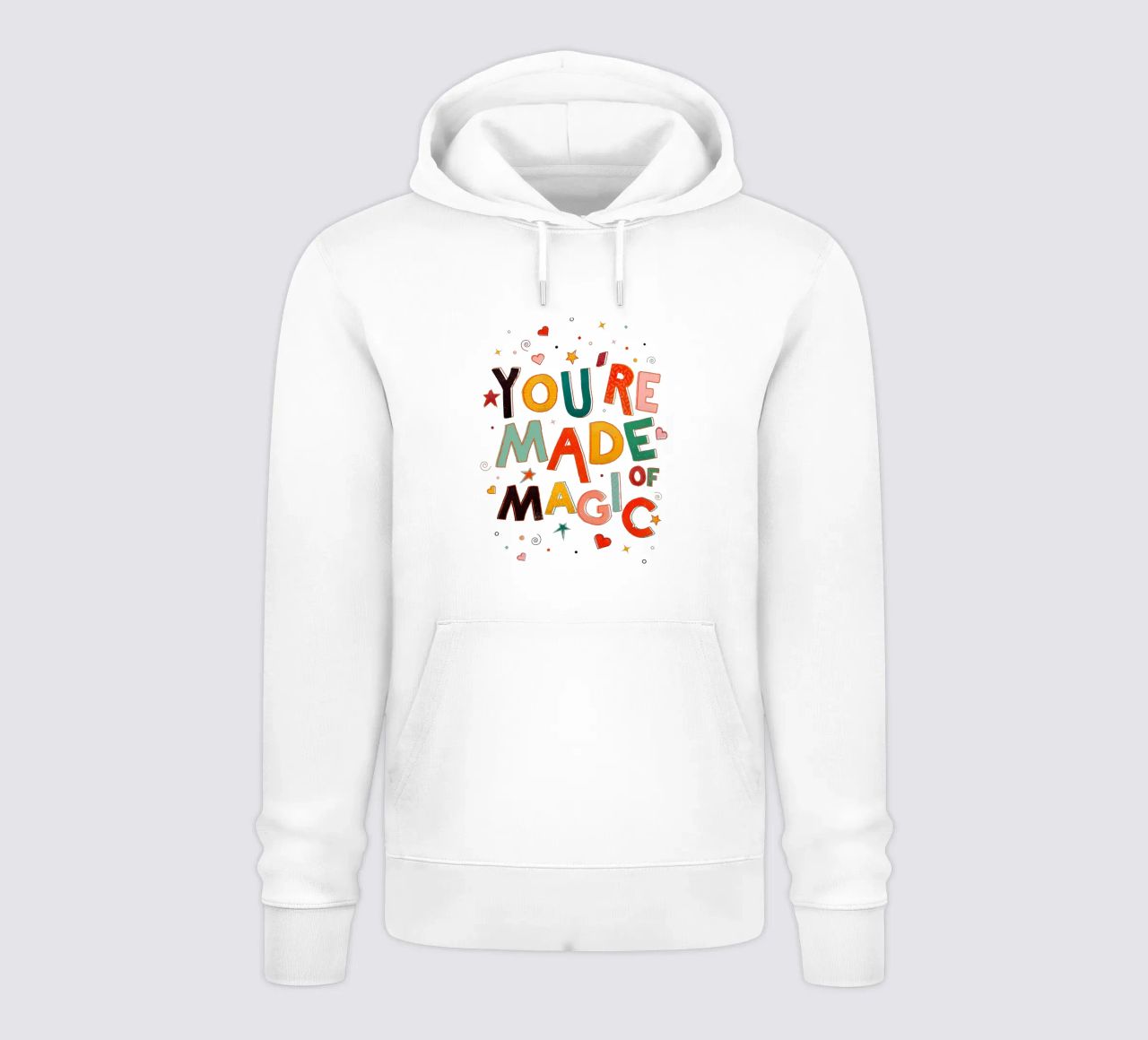 YOU'RE MADE OF MAGIC - colorful letters felpa con cappuccio da showmemars