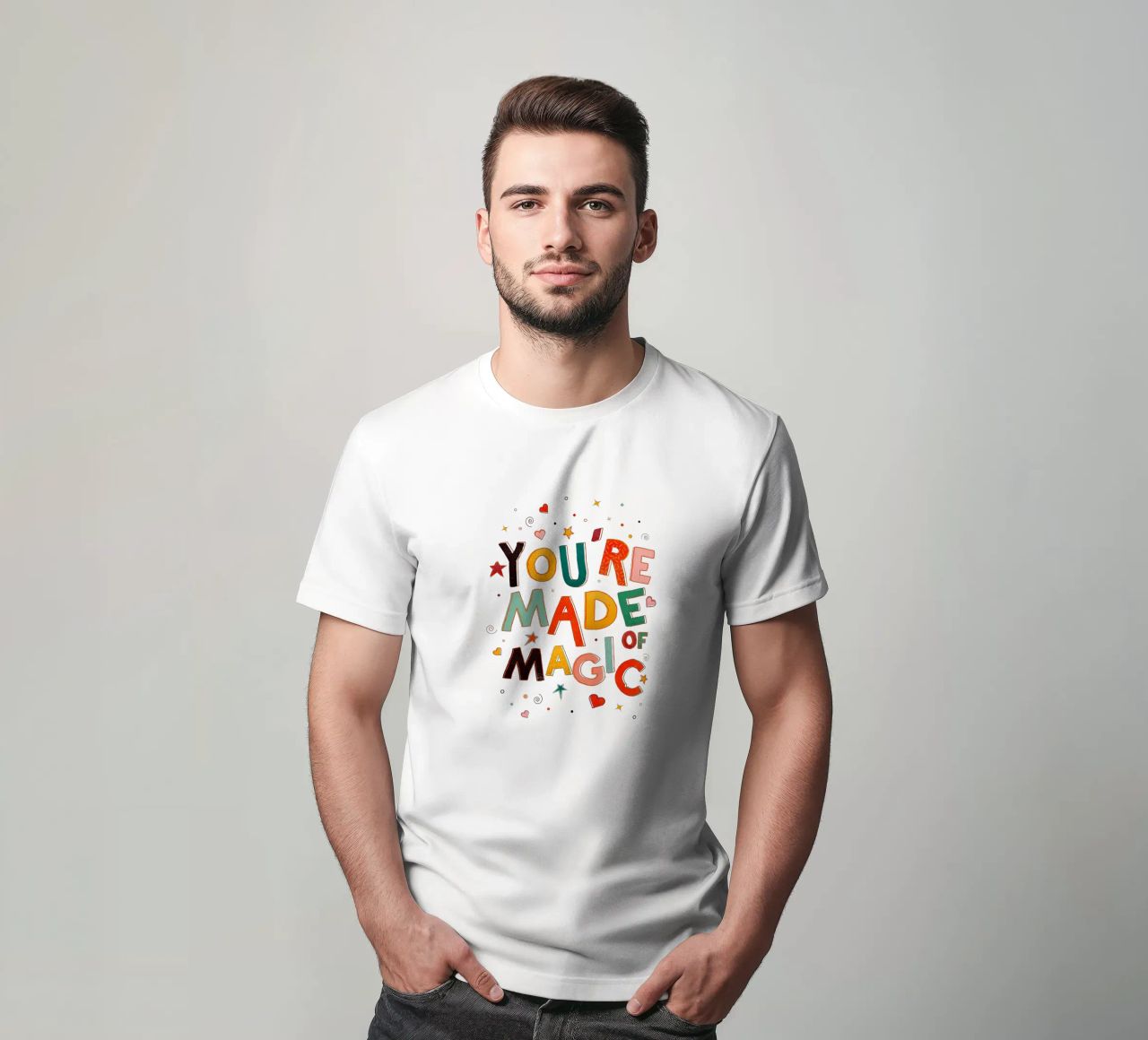 YOU'RE MADE OF MAGIC - colorful letters camiseta de showmemars