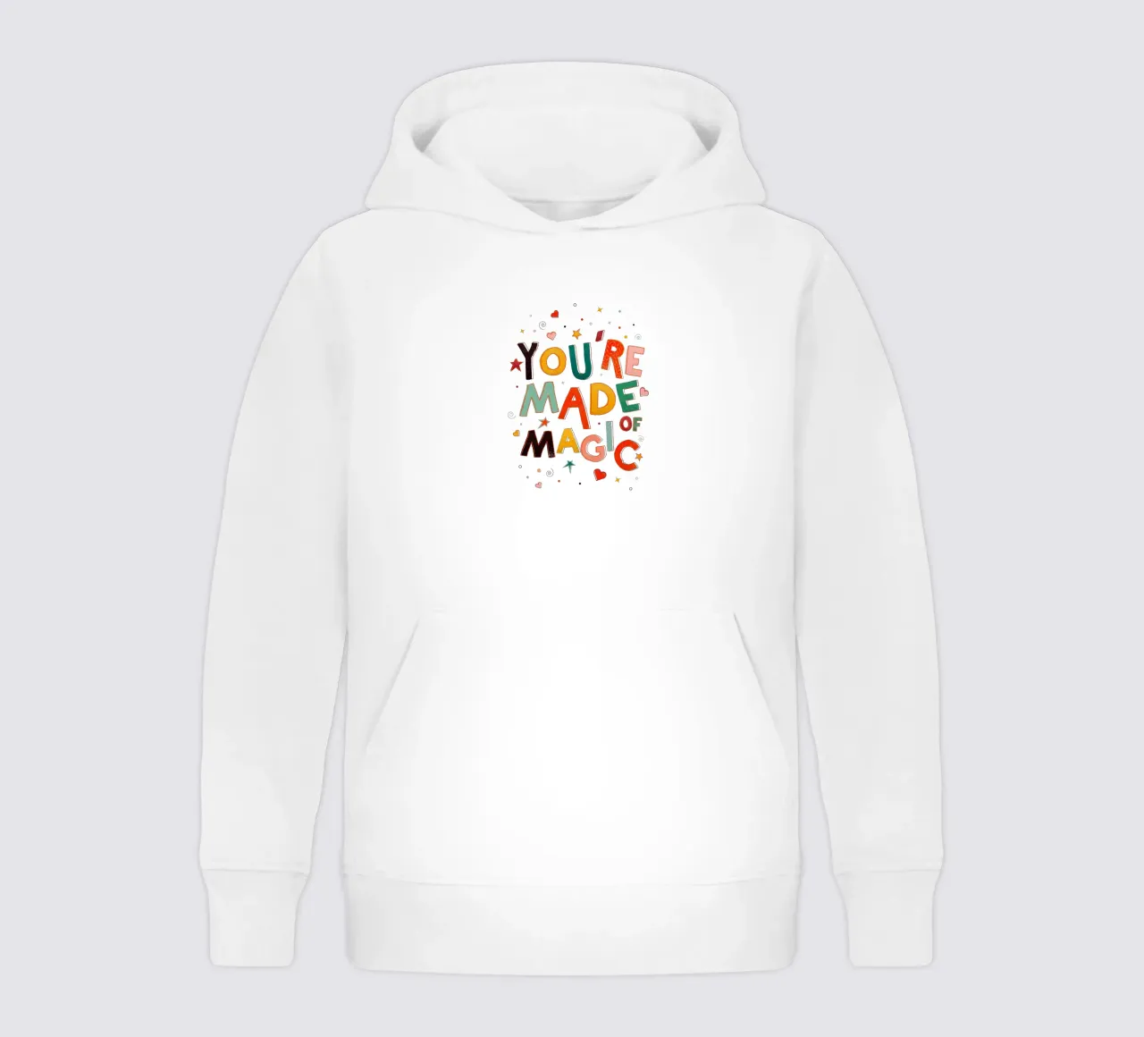 YOU'RE MADE OF MAGIC - colorful letters felpa bambino con cappuccio da showmemars