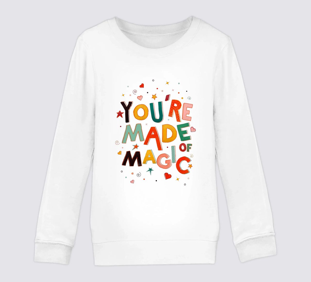 YOU'RE MADE OF MAGIC - colorful letters felpa bambino da showmemars