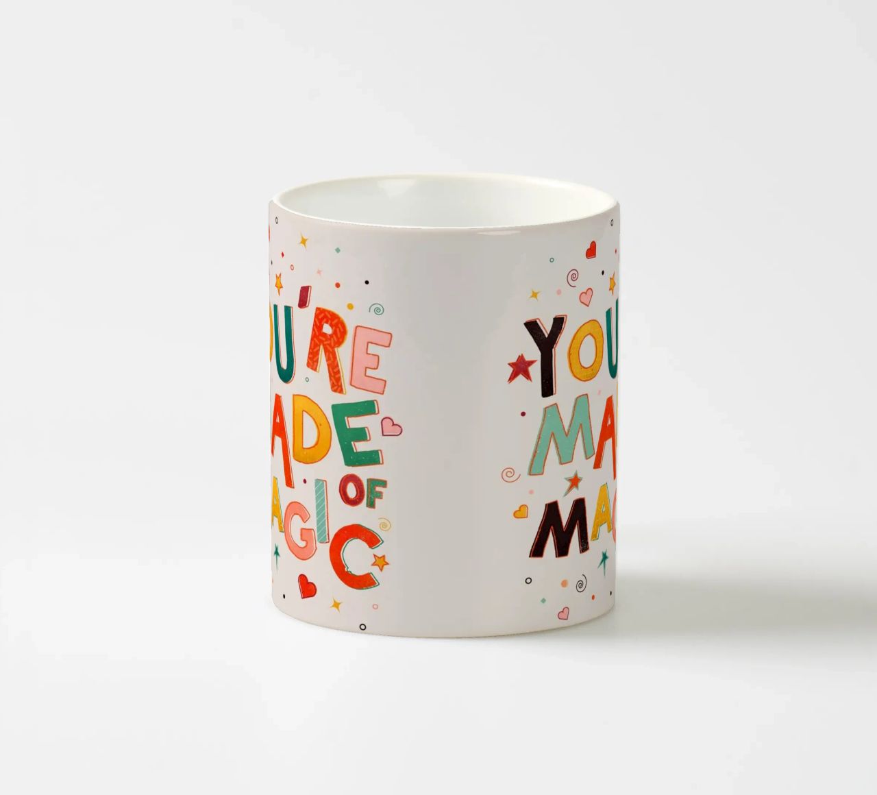YOU'RE MADE OF MAGIC - colorful letters tazza in ceramica da showmemars