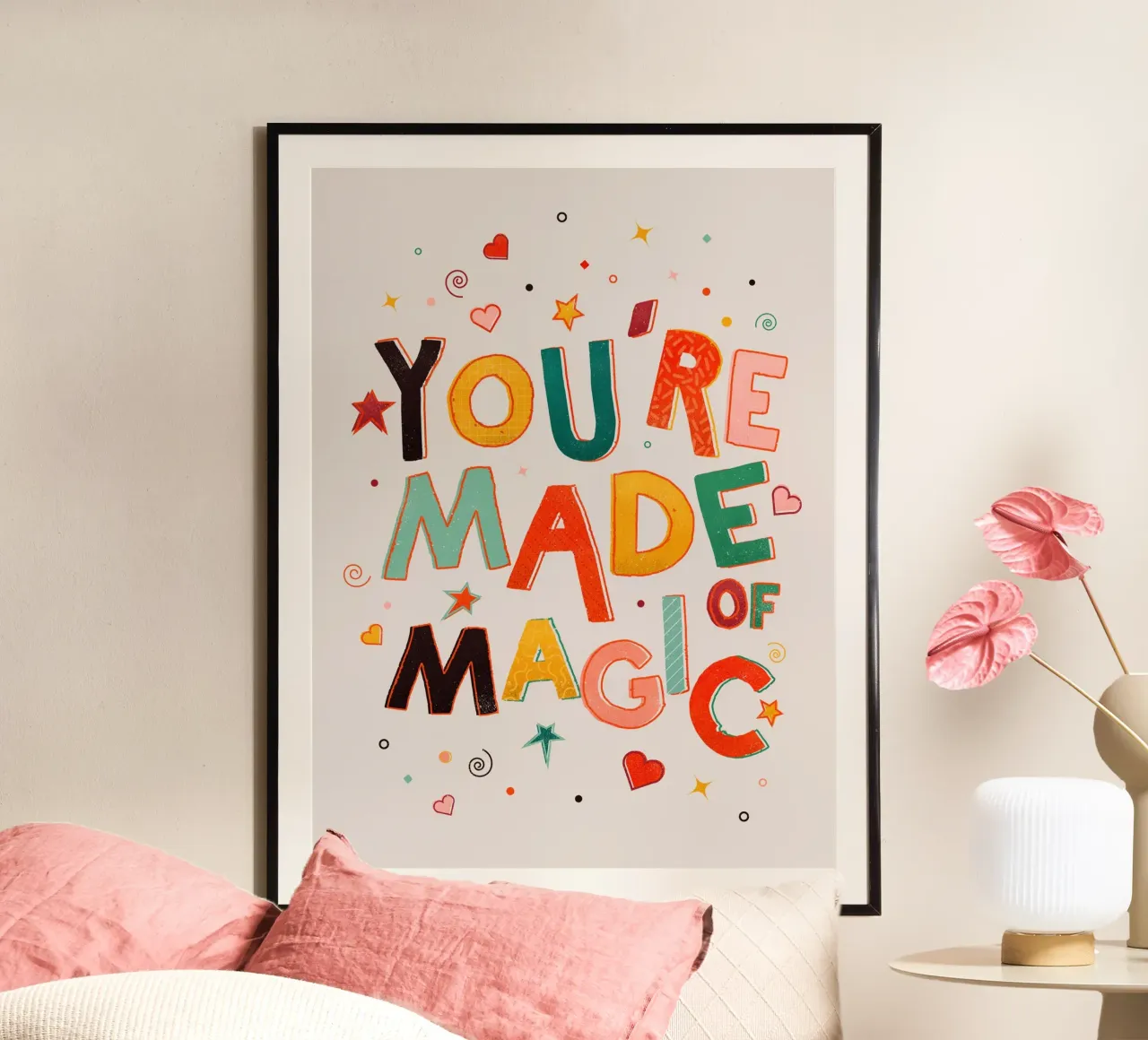 YOU'RE MADE OF MAGIC - colorful letters carta hahnemühle da showmemars