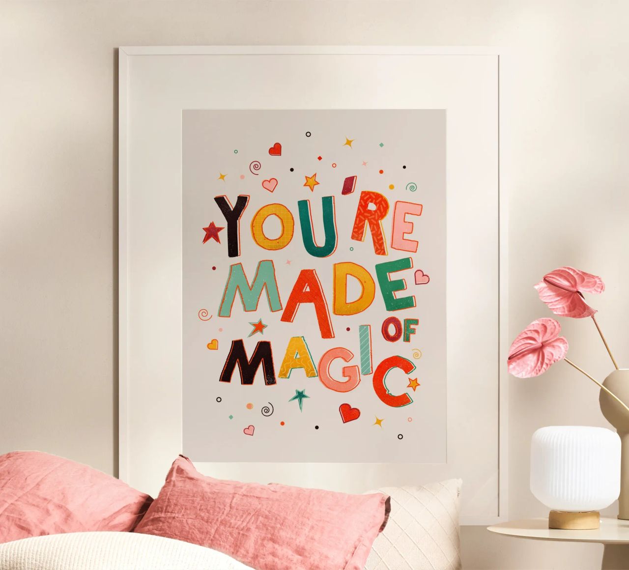 YOU'RE MADE OF MAGIC - colorful letters carta hahnemühle da showmemars