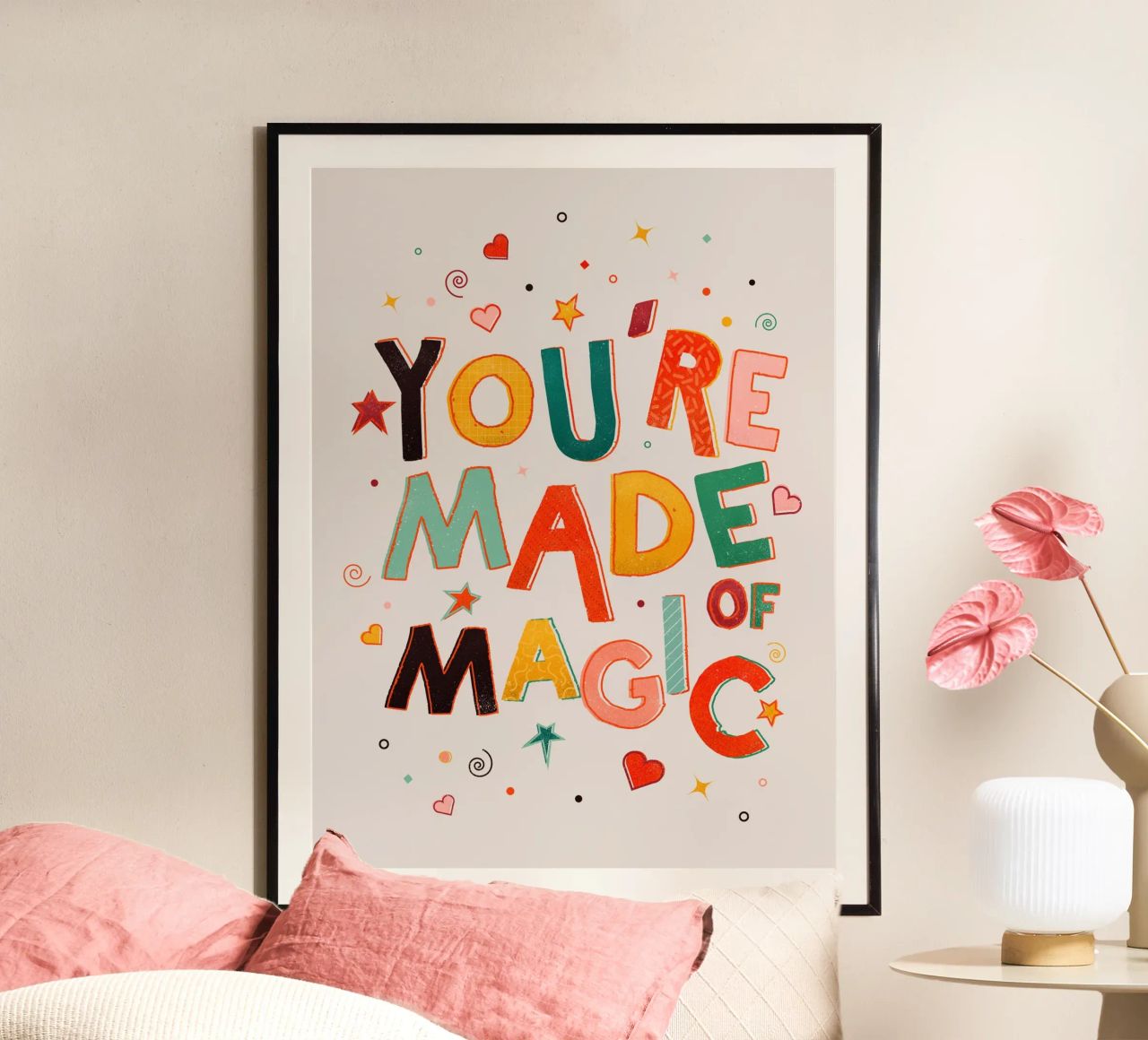 YOU'RE MADE OF MAGIC - colorful letters carta hahnemühle da showmemars