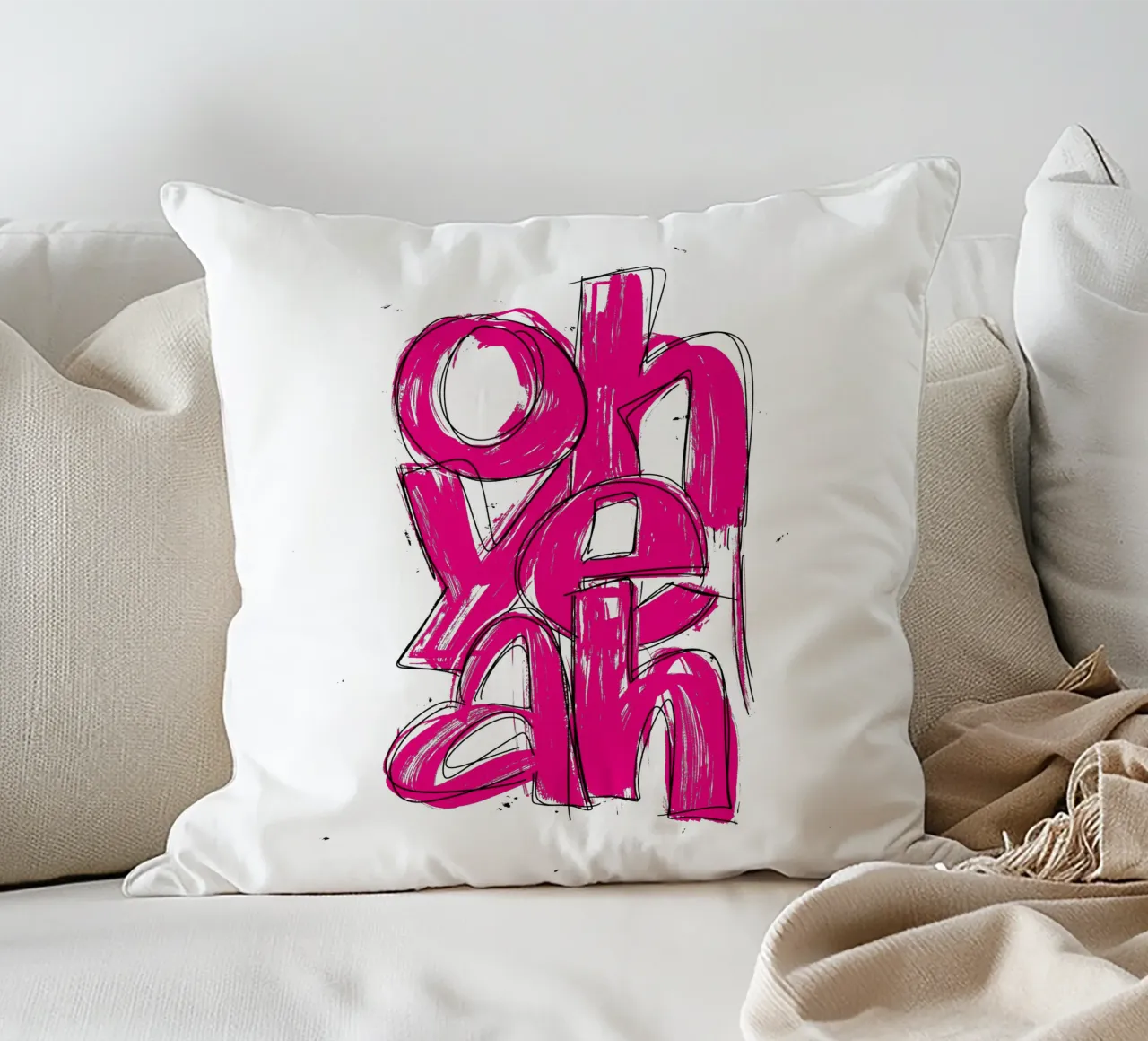 oh yeah decorative cushion by LIMITED EDITION LETTERS