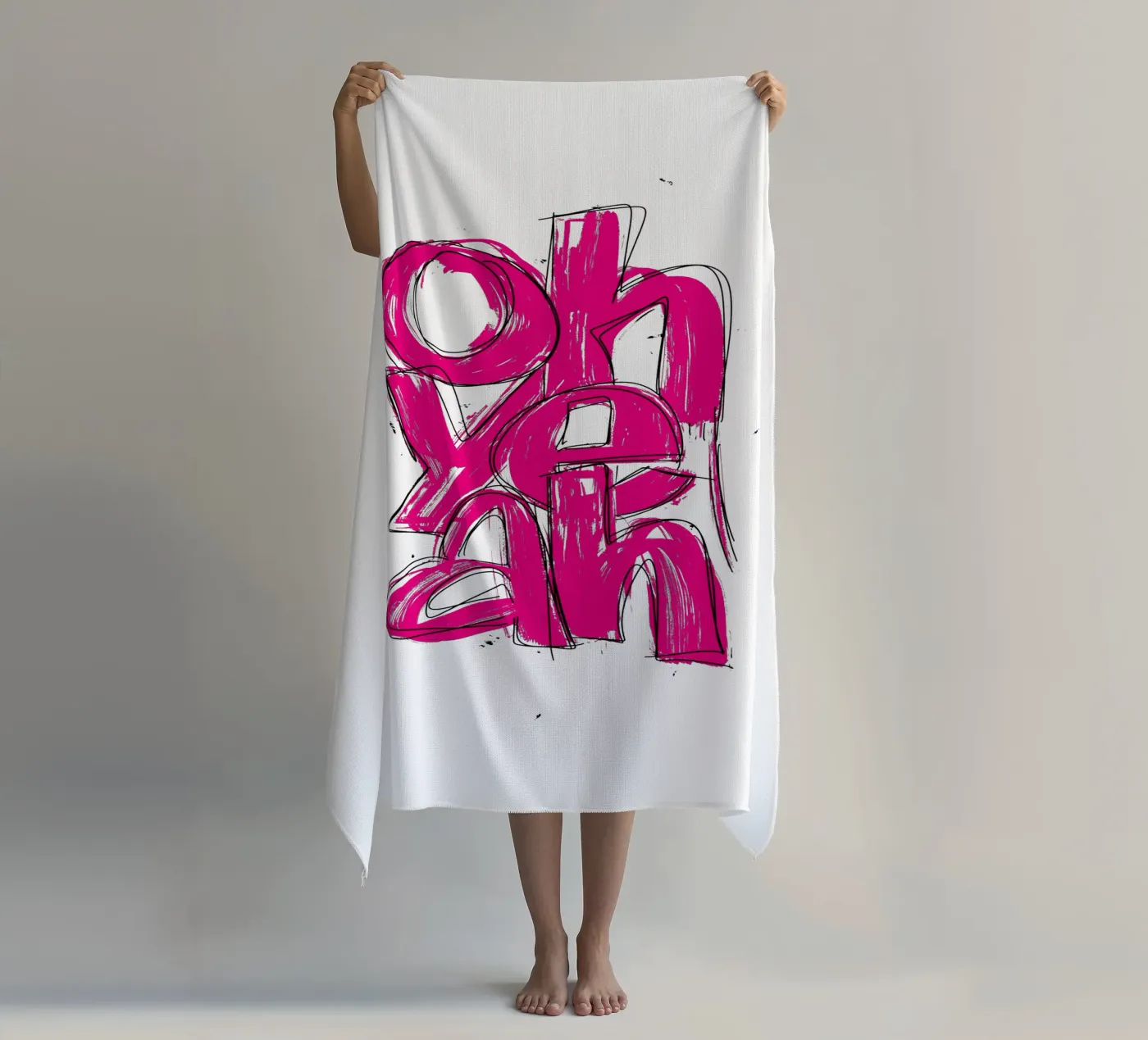 oh yeah strandhanddoek van LIMITED EDITION LETTERS