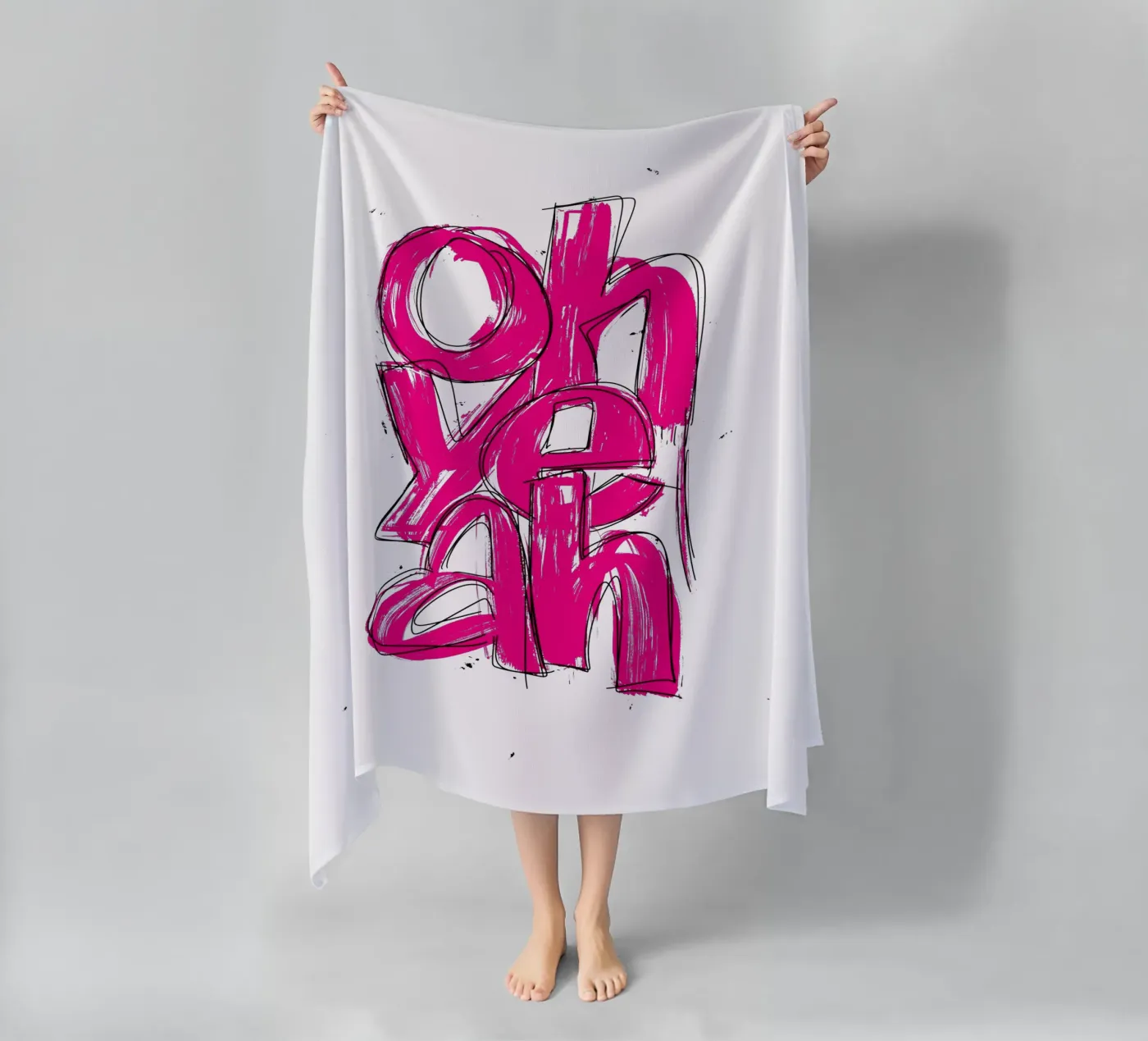 oh yeah strandhanddoek van LIMITED EDITION LETTERS