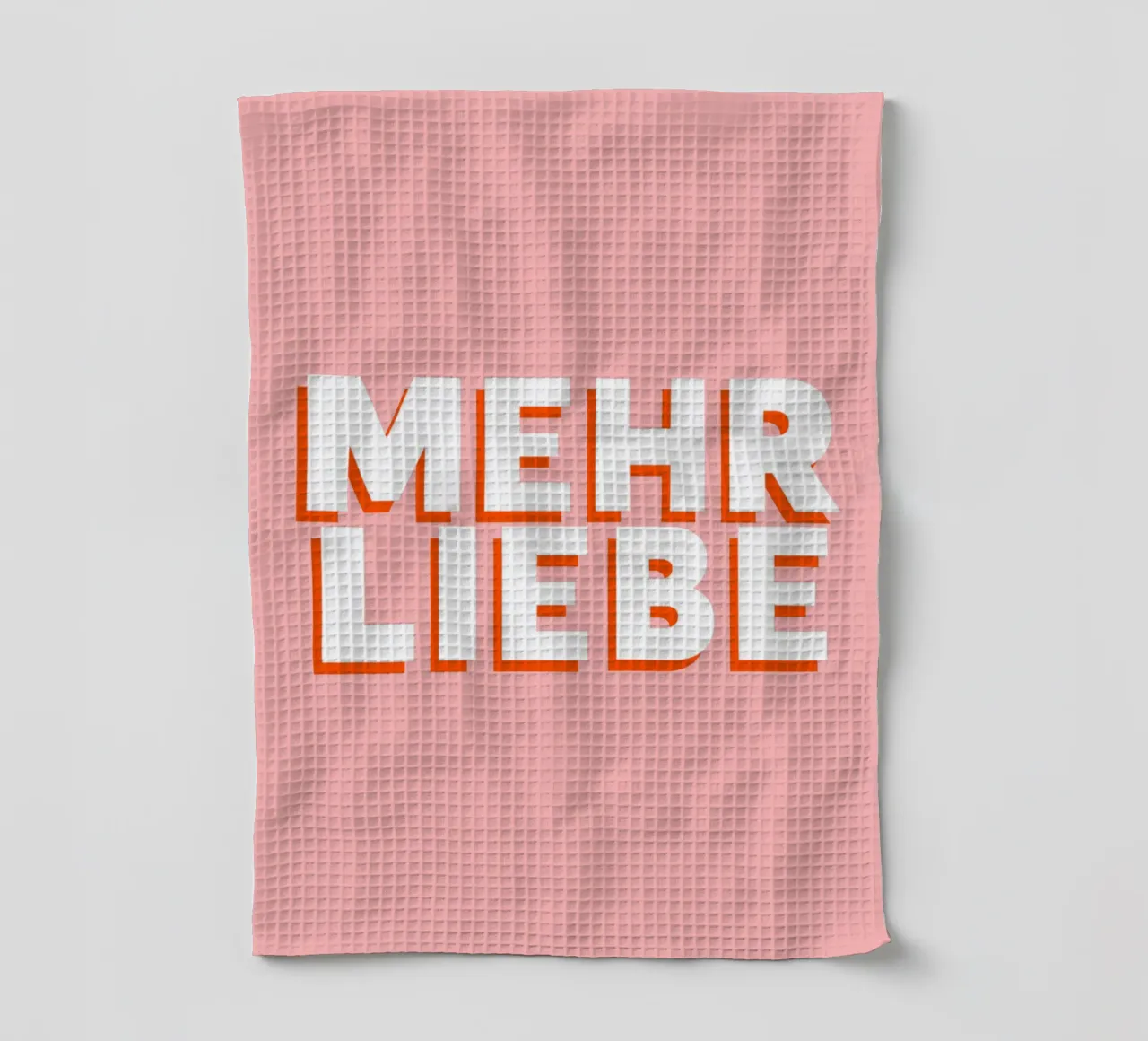 Mehr Liebe Rosa Typografie paño de cocina de BAINAI QUOTES