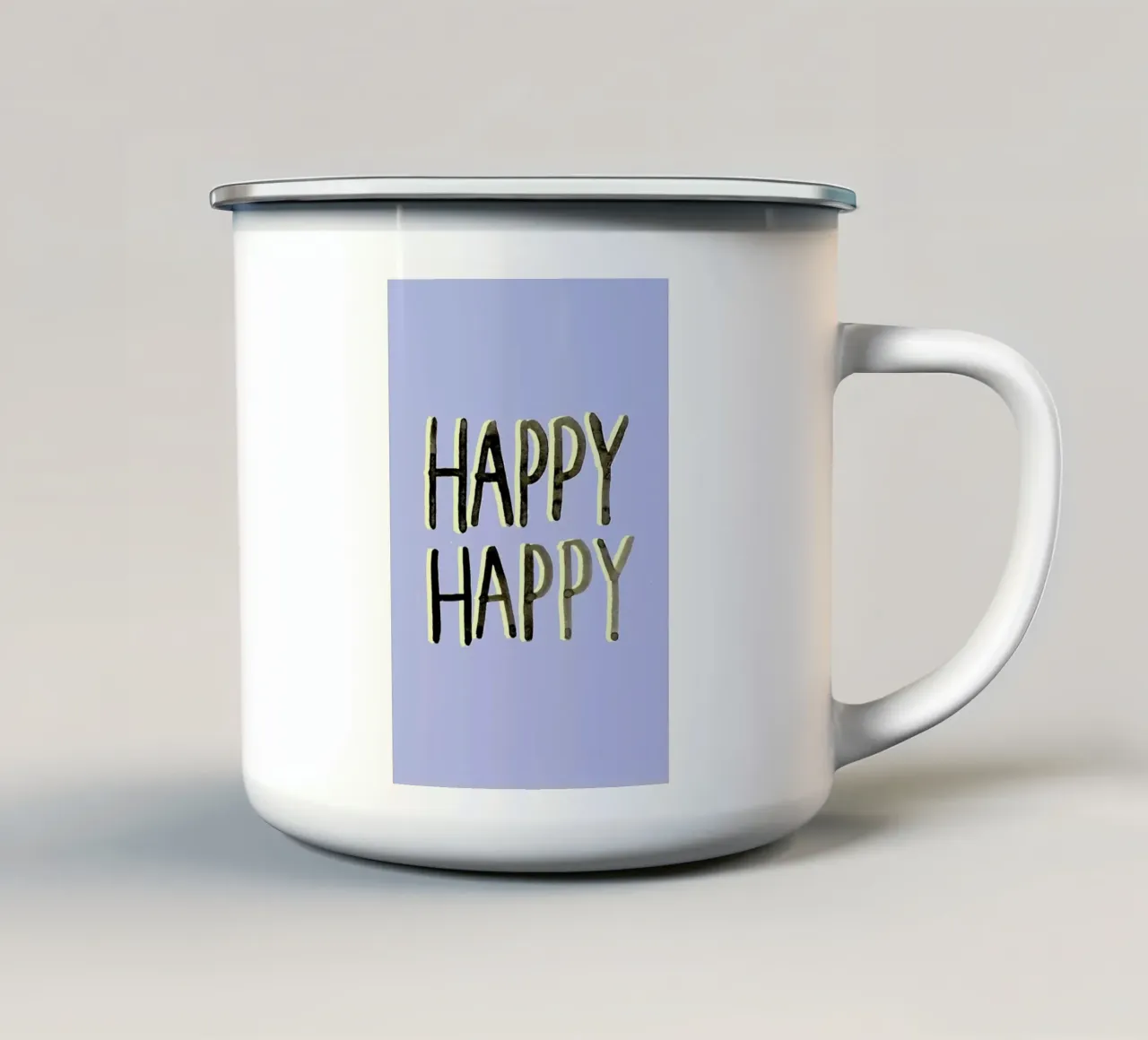 Happy Happy tazza in smalto da Farina Kuklinski