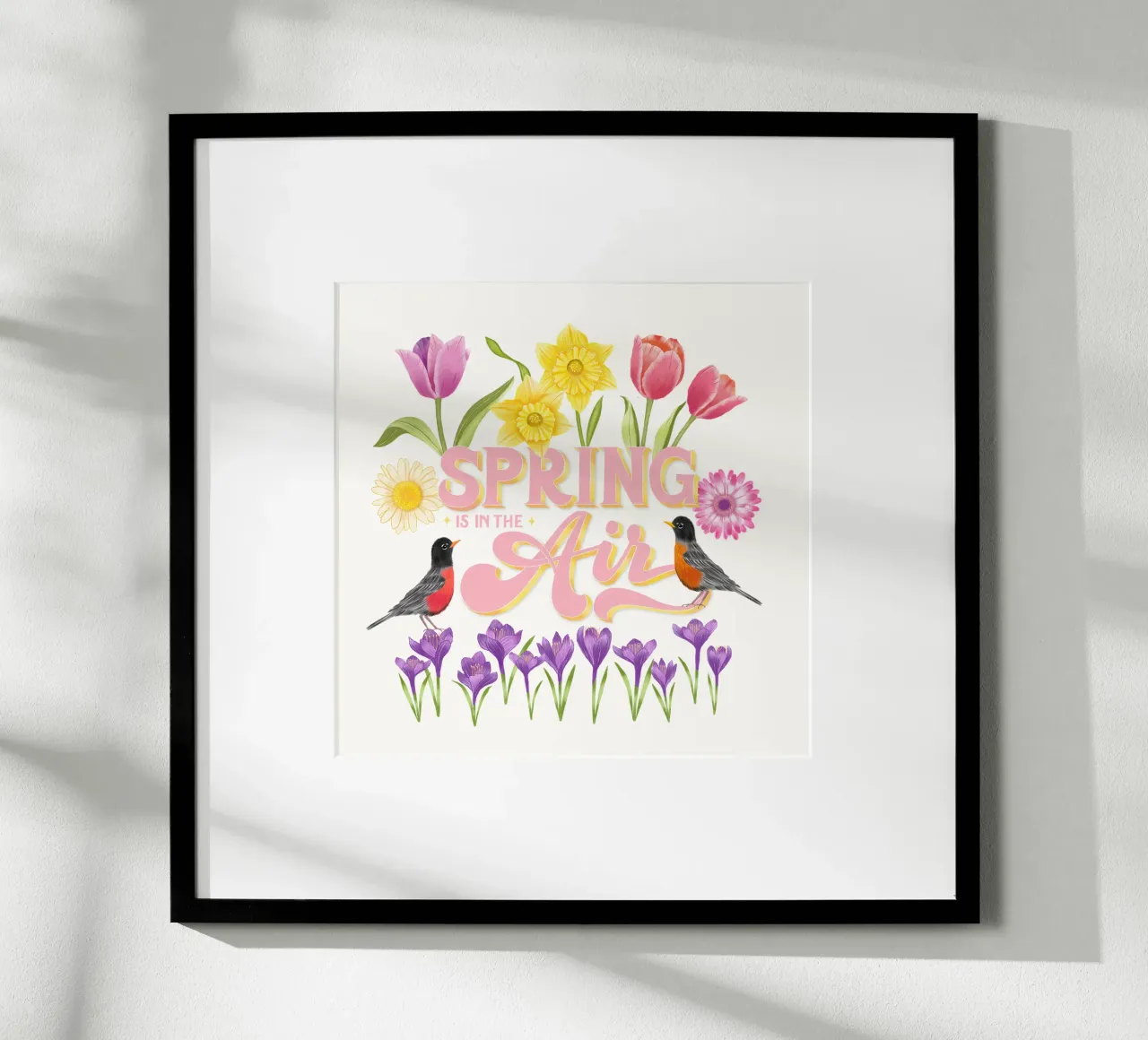 Spring Is In The Air. Heralds of spring. Typography, flowers and birds hahnemühle by CalliLetters