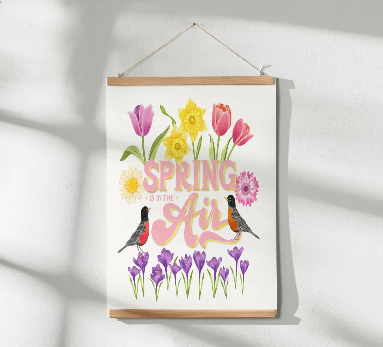 Spring Is In The Air. Heralds of spring. Typography, flowers and birds hahnemühle by CalliLetters