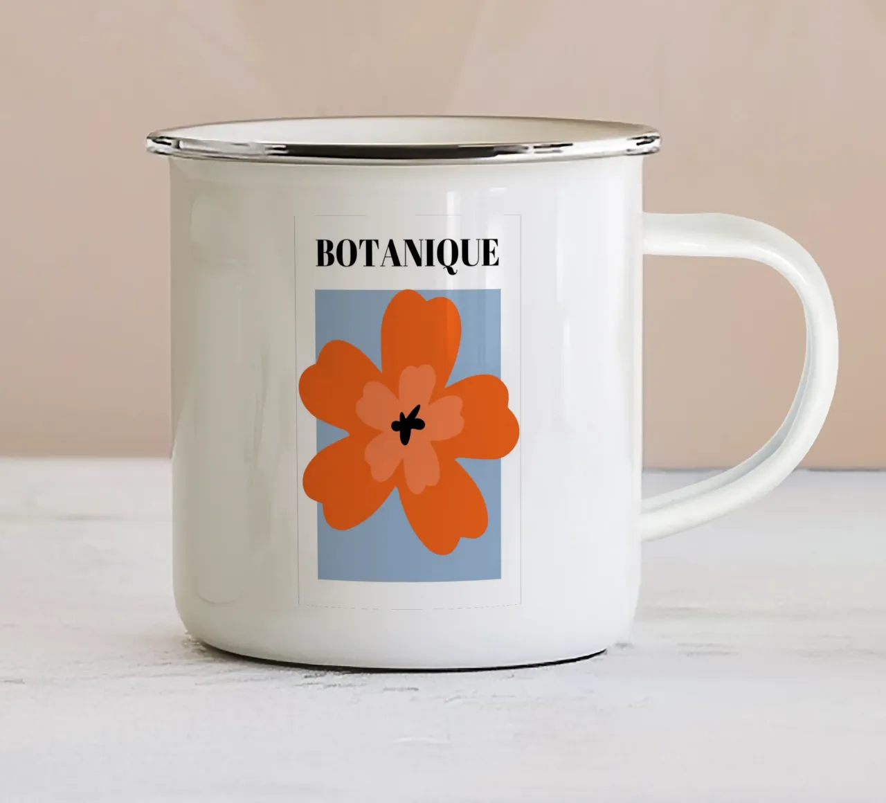 Arte floreale botanica astratta tazza in smalto da pdigitalprints