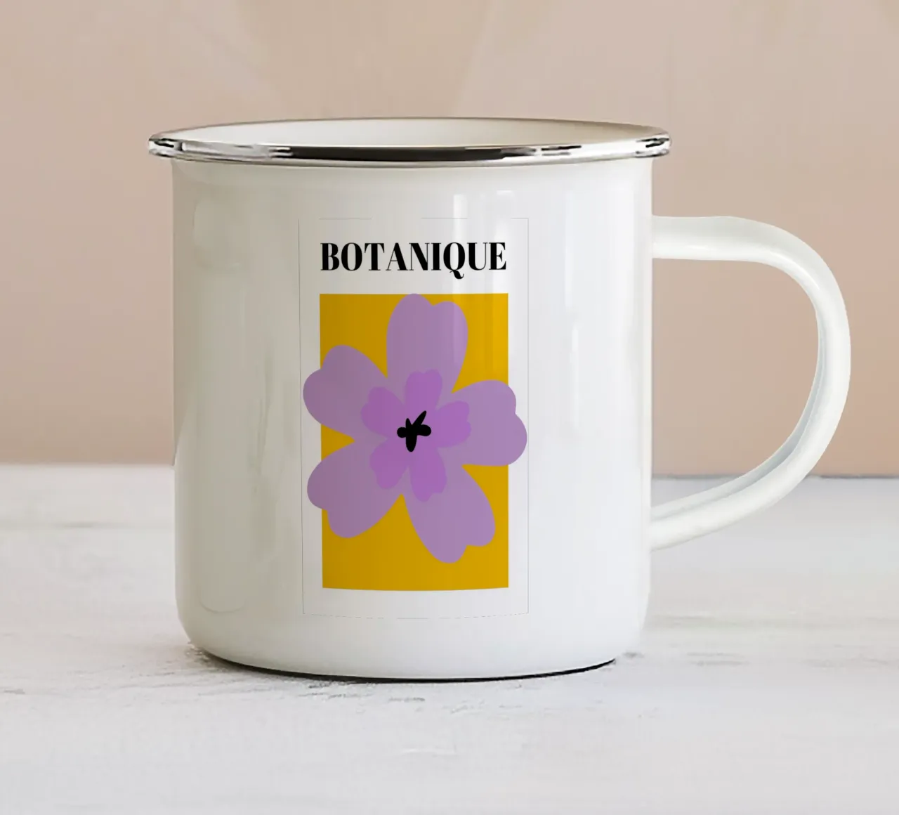 Arte floreale botanica astratta tazza in smalto da pdigitalprints