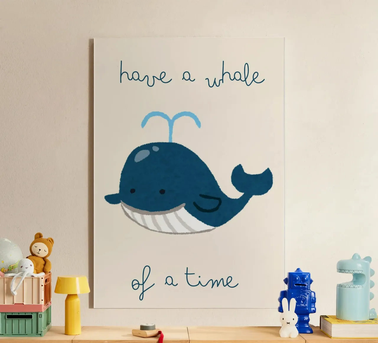 "Have a Whale of a Time" – Playful Whale Print for Kids plexiglass da PrintCessStudio
