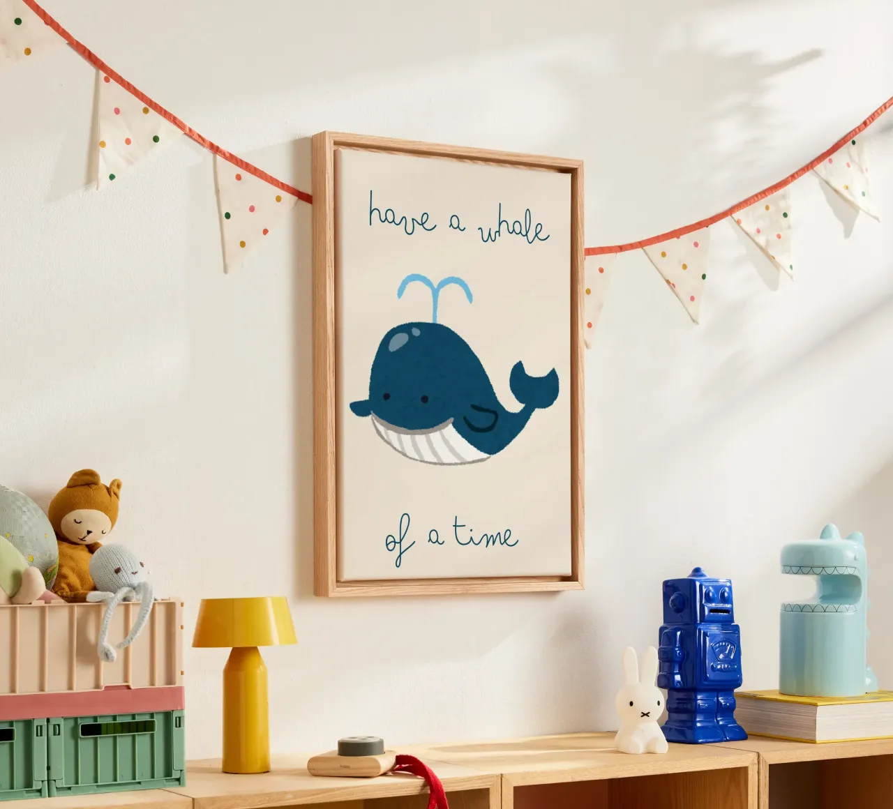 "Have a Whale of a Time" – Playful Whale Print for Kids tela da PrintCessStudio