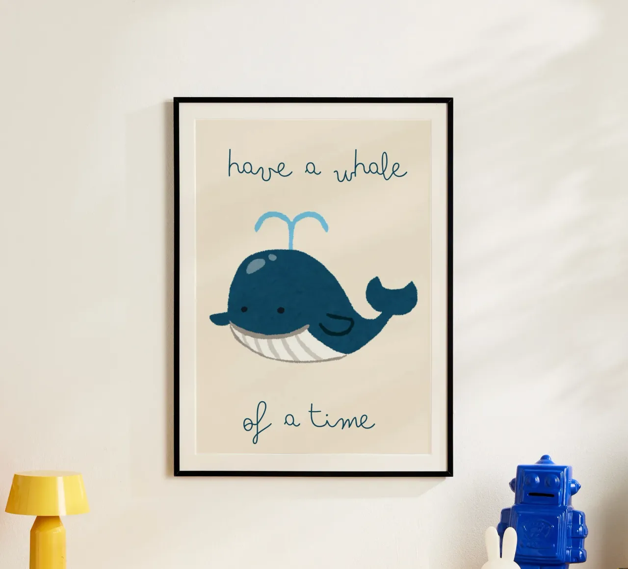 "Have a Whale of a Time" – Playful Whale Print for Kids carta hahnemühle da PrintCessStudio