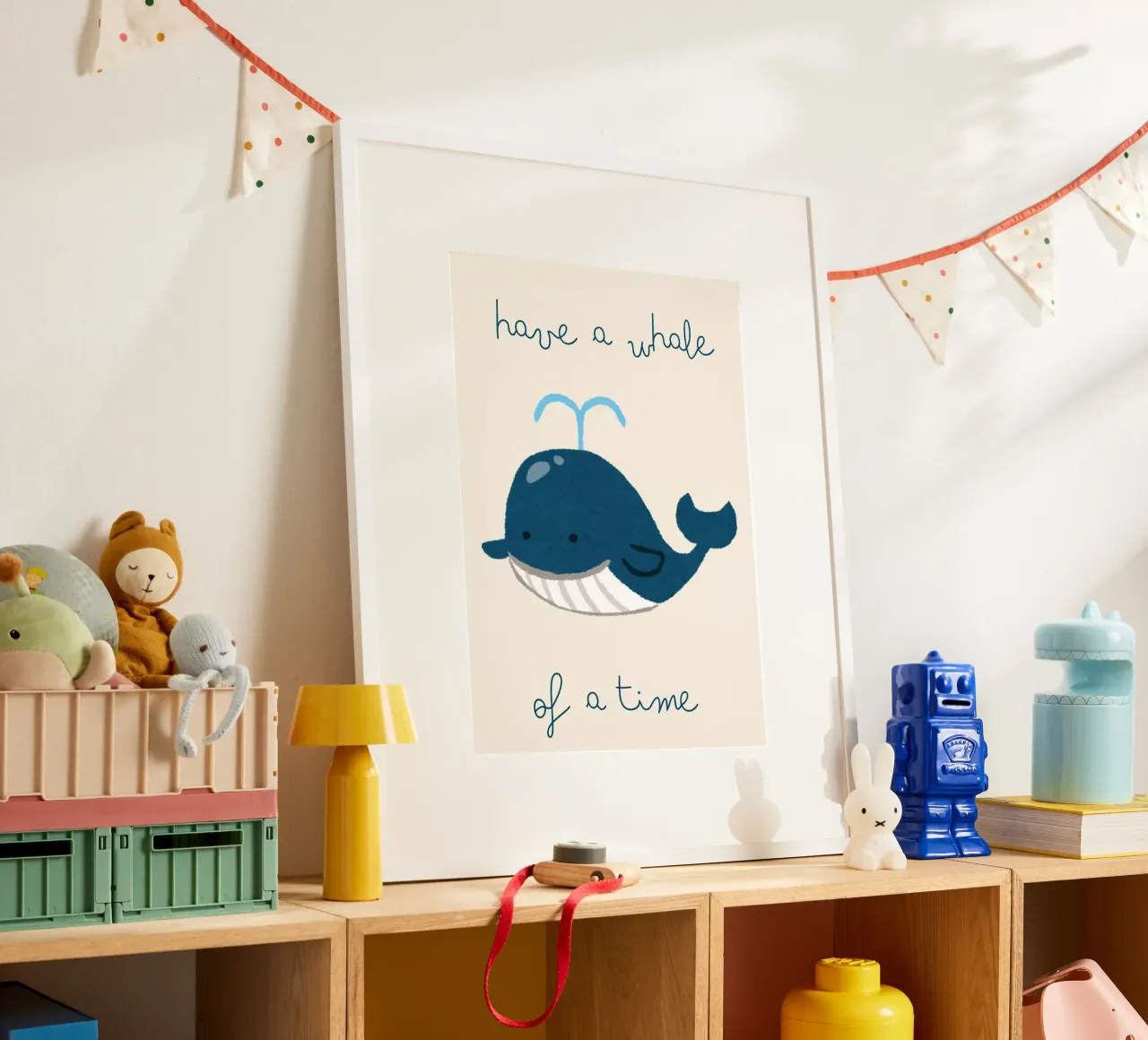 "Have a Whale of a Time" – Playful Whale Print for Kids carta hahnemühle da PrintCessStudio