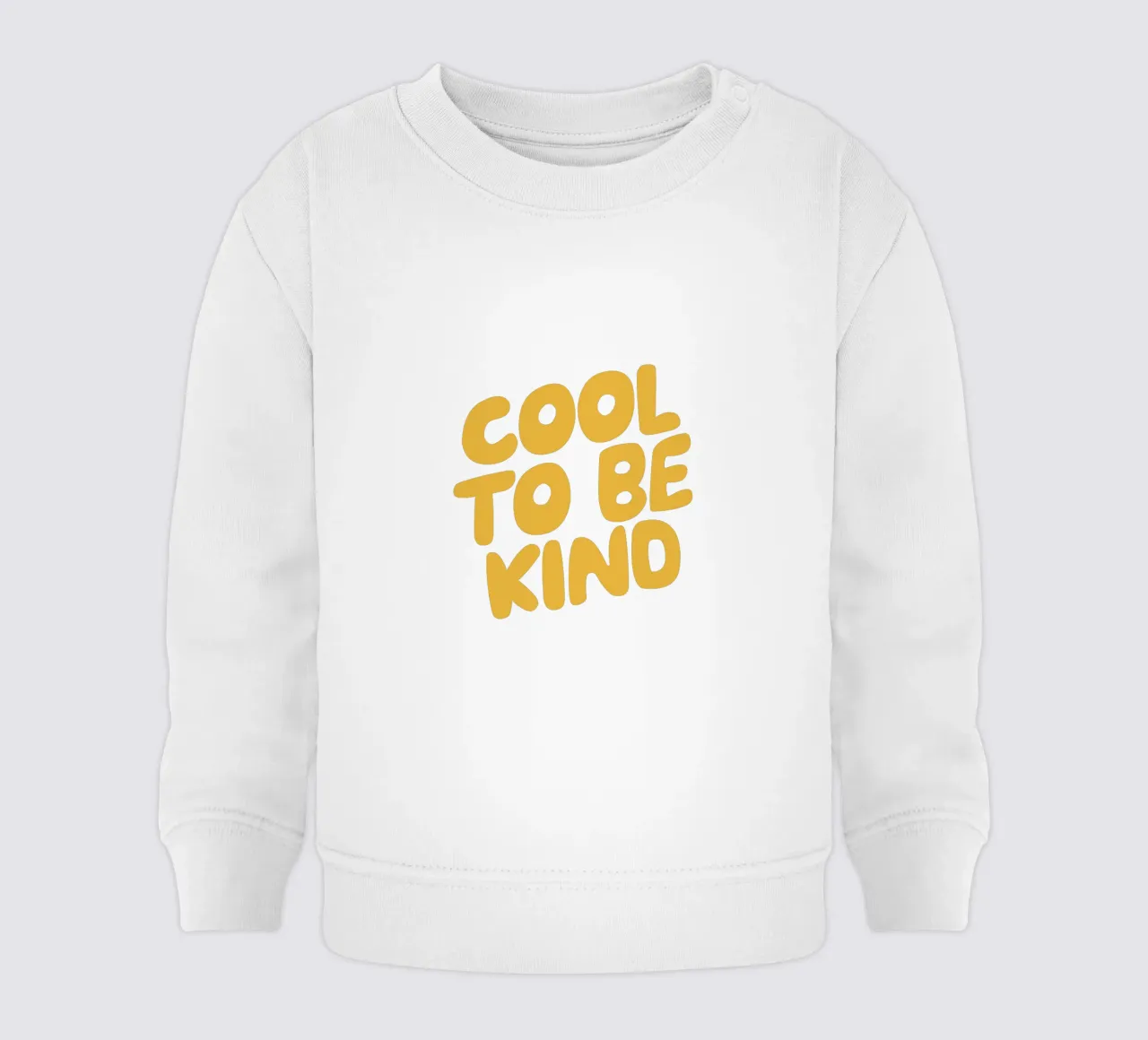 Design tipografico Cool to Be Kind in giallo felpa neonato da THE MOTIVATED TYPE