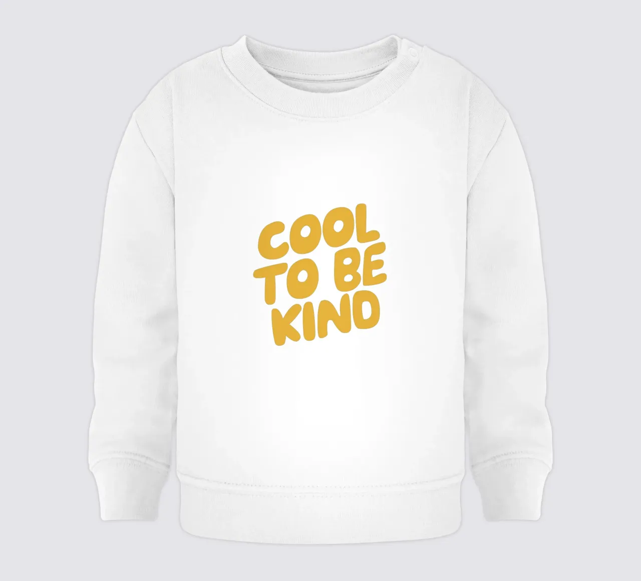Design tipografico Cool to Be Kind in giallo felpa neonato da THE MOTIVATED TYPE