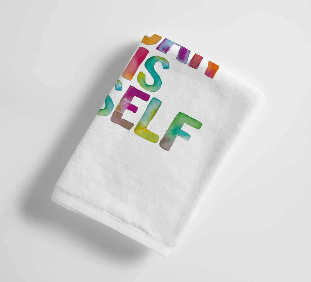 The Bravest Thing You Can Be is Yourself Rainbow Typography towel by THE MOTIVATED TYPE