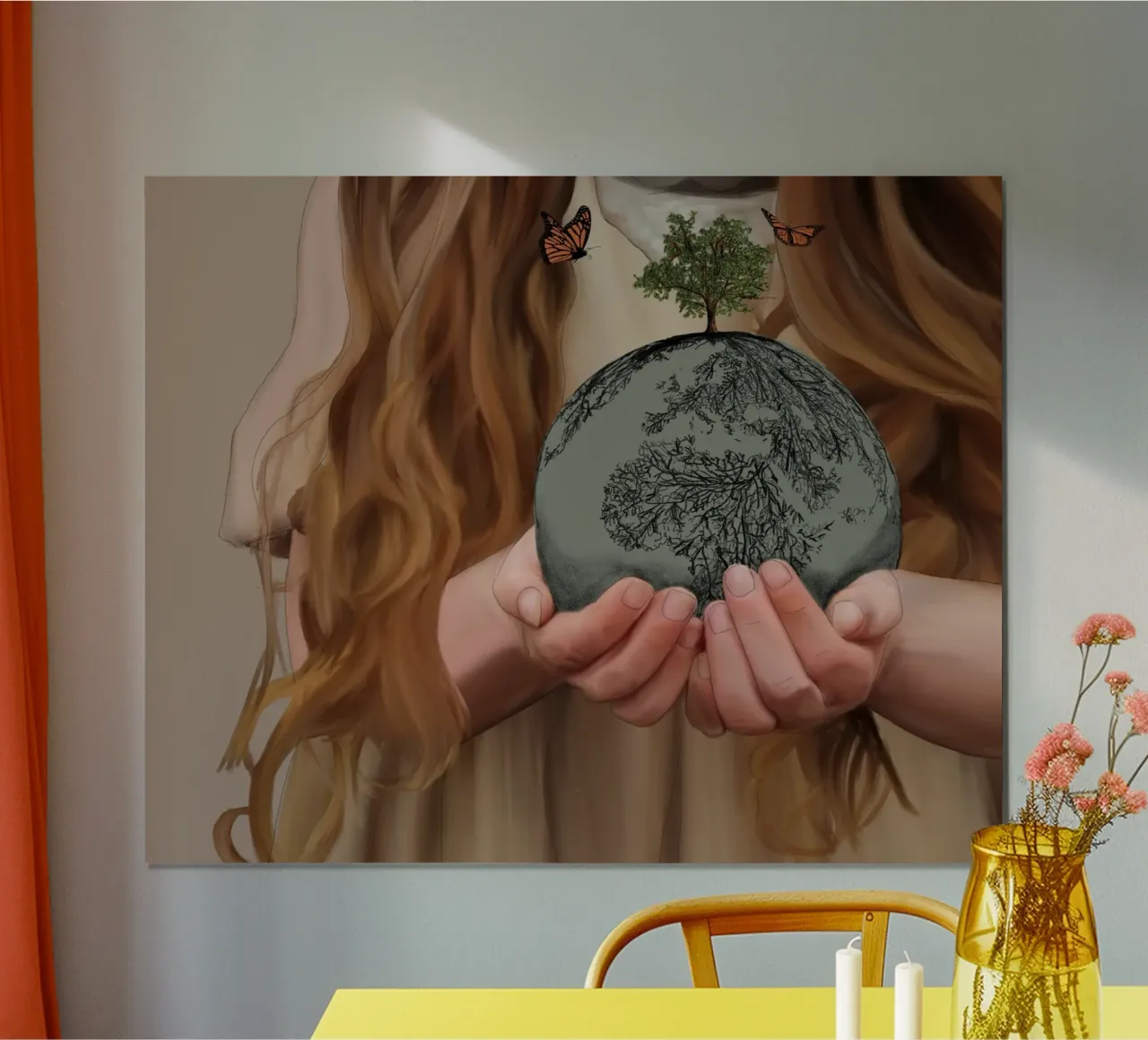 Save the World poster con telaio in legno da FulfillingLife
