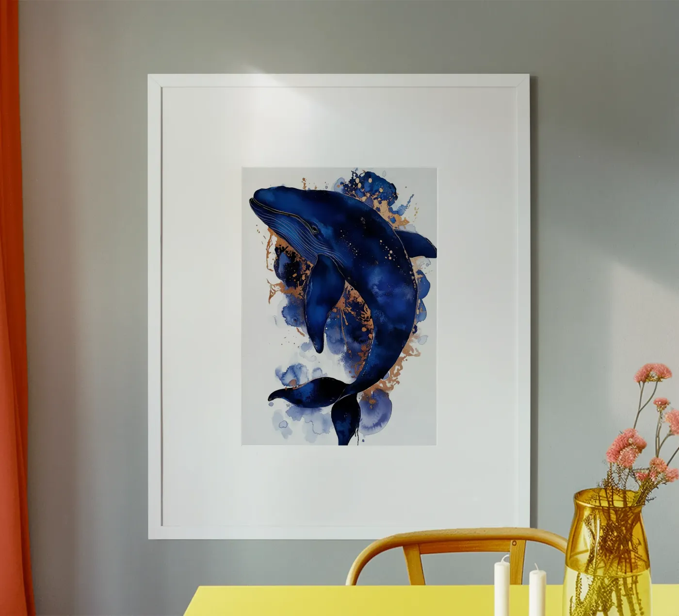 Blauwal Poster von Justyna Jaszke JBJart