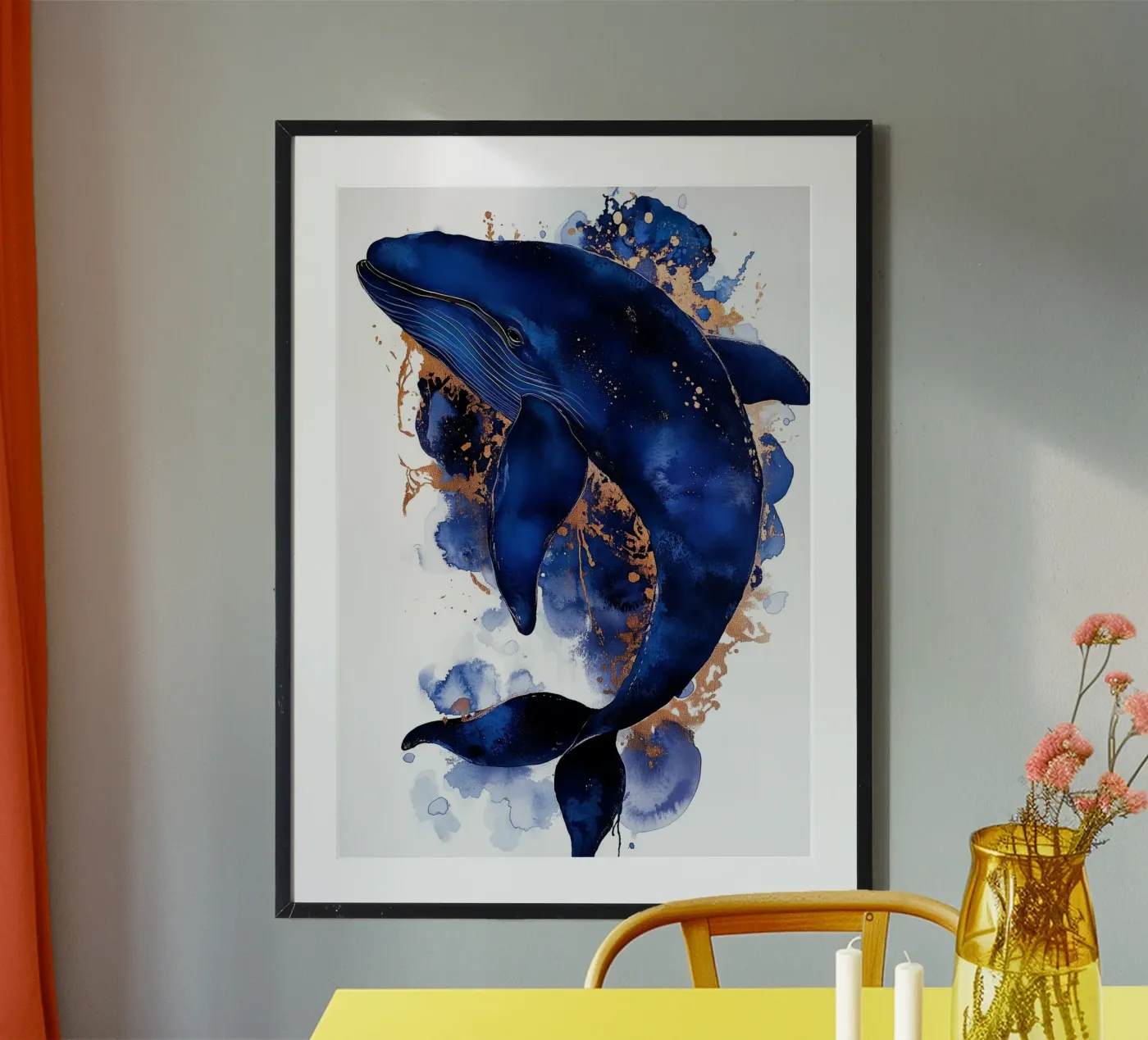 Blauwal Poster von Justyna Jaszke JBJart