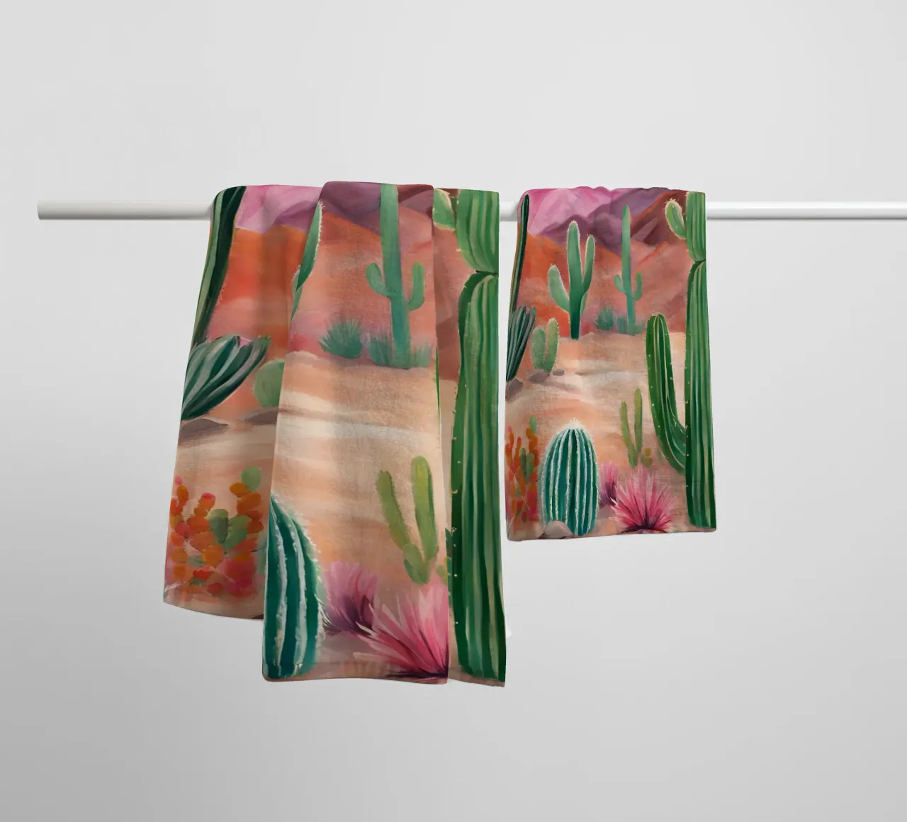 Kakteenwüste towel by Ohkimiko