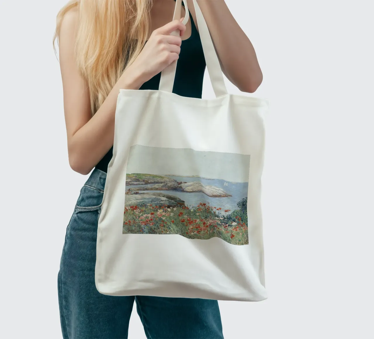 Childe Hassam - Poppies, Isles of Shoals tote bag by William Store