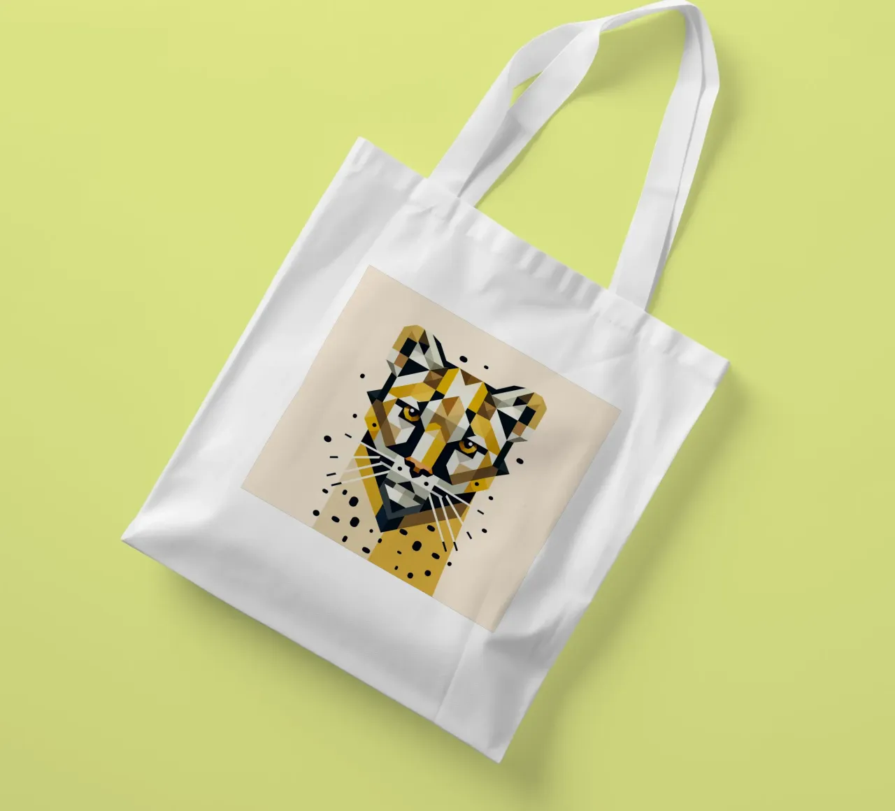 Geometric elegance - cat of prey in abstract form tote bag by namosh