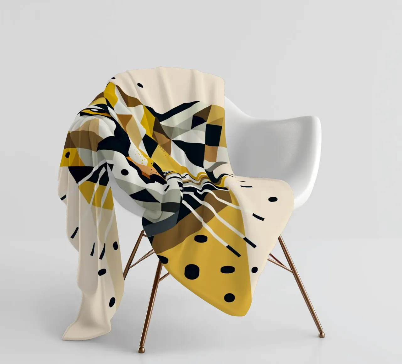 Geometric elegance - cat of prey in abstract form fleece blanket by namosh