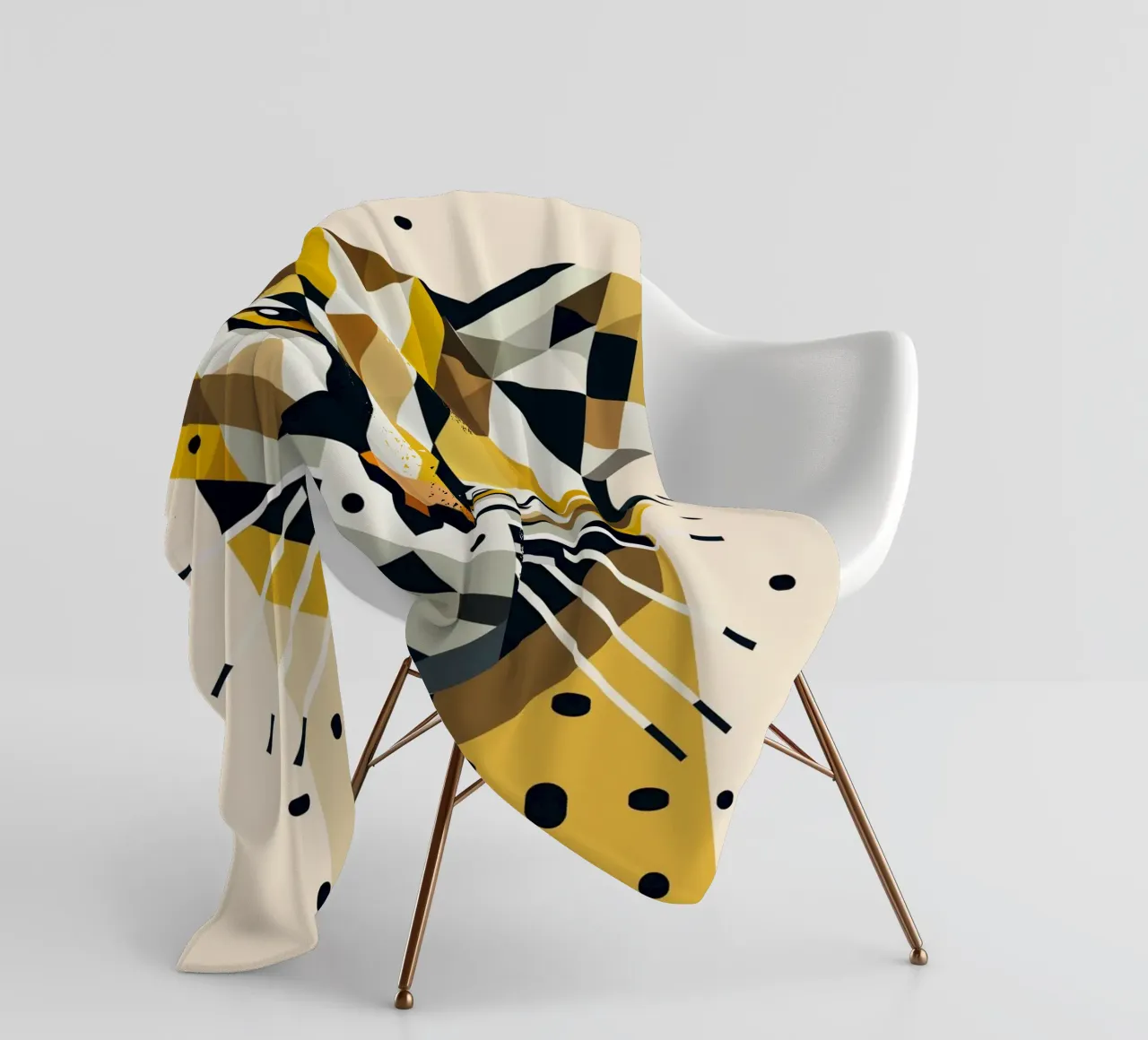 Geometric elegance - cat of prey in abstract form fleece blanket by namosh