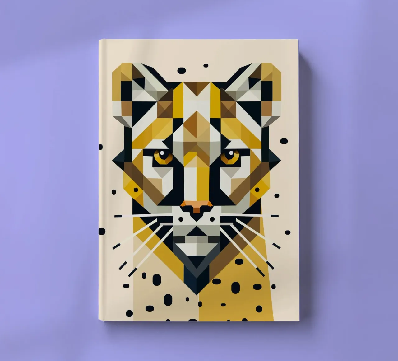 Geometric elegance - cat of prey in abstract form notebook by namosh