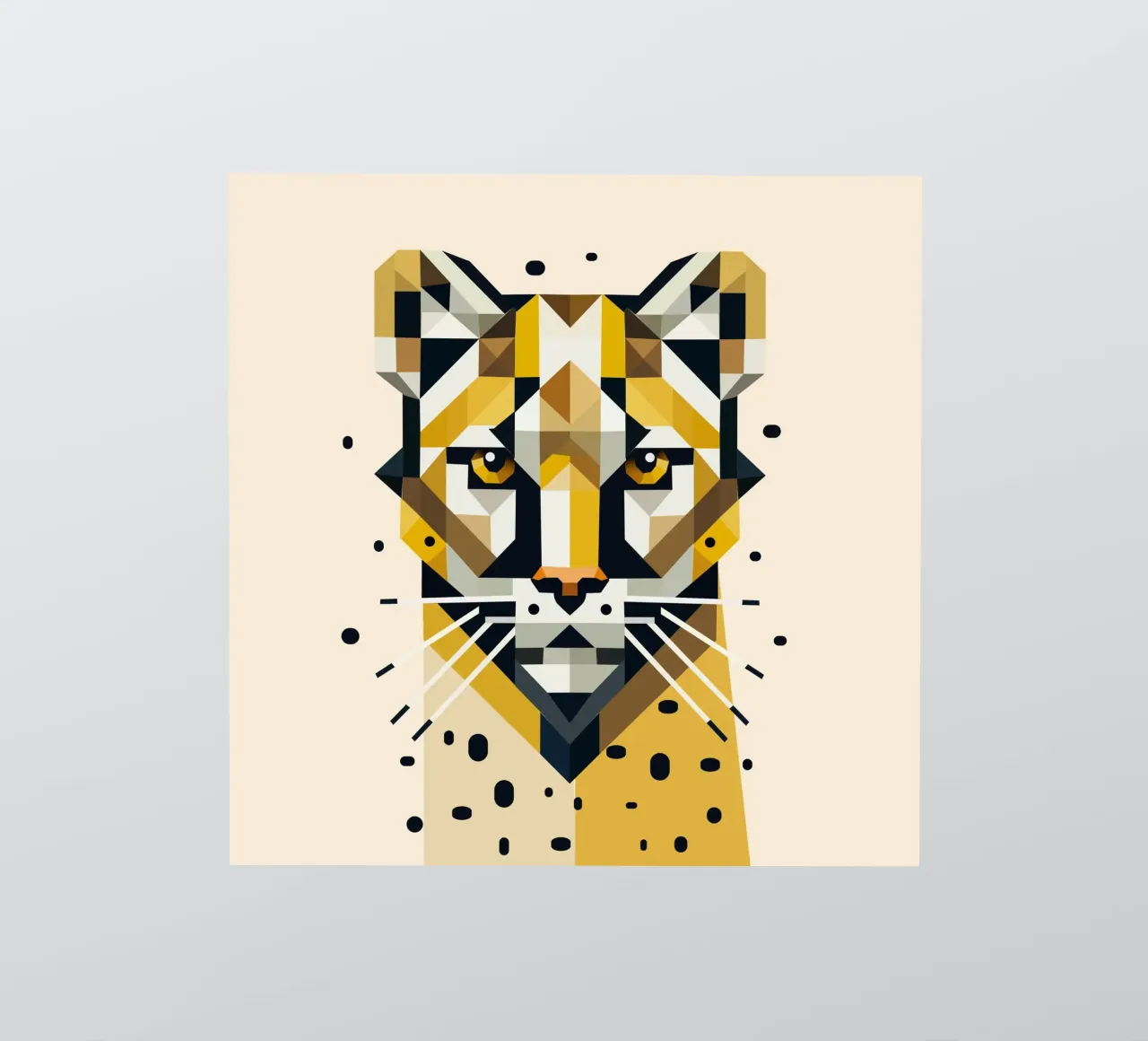 Geometric elegance - cat of prey in abstract form sticker by namosh
