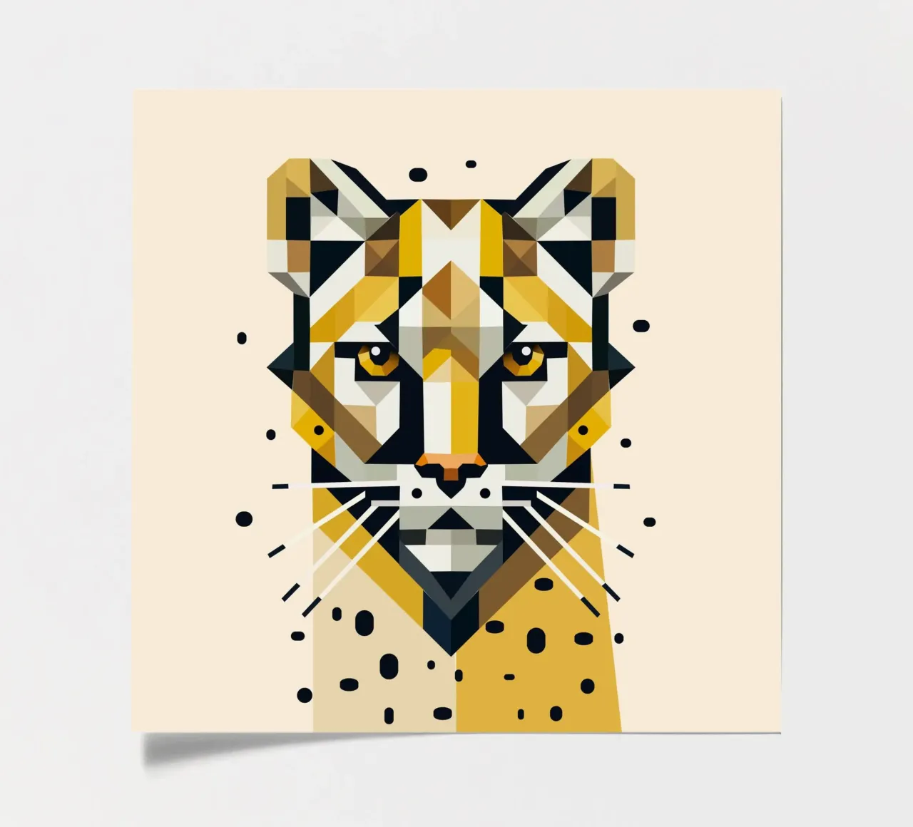 Geometric elegance - cat of prey in abstract form sticker sheet by namosh